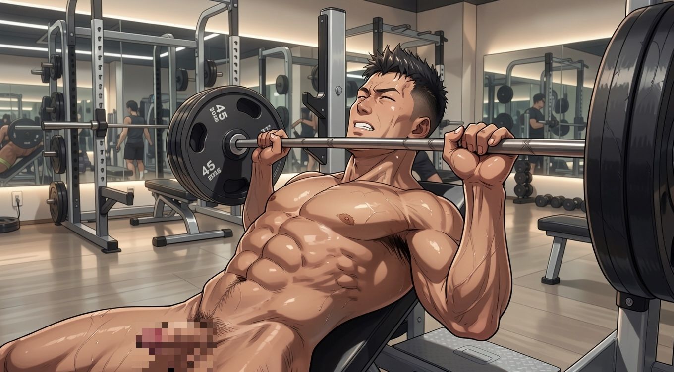 ぜんぶ見せます！プロボディビルダーの全裸筋トレ解説！ - サンプル画像 2