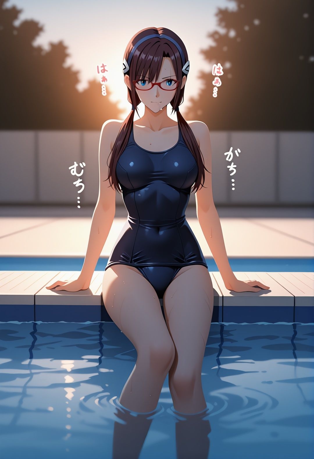 エ〇ァパロディ真〇波マ〇〇〇凌●教室プールトイレ巨乳眼鏡少女複数プレイ調教CG集 - サンプル画像 7