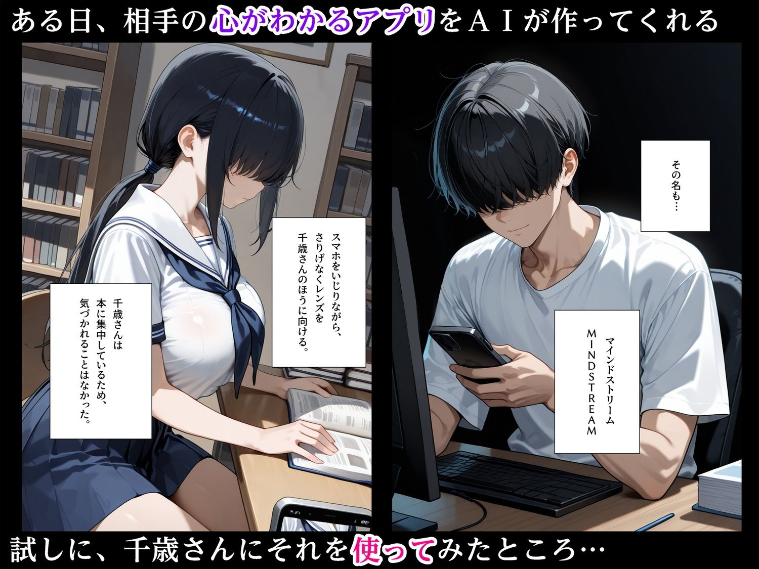 文学少女は犯●れたい〜ミラクルアプリで陰キャ女子の本性がわかったので犯しまくる〜 - サンプル画像 3