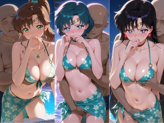 ヒロインが複数男の標的に！！ 催●で抵抗できず輪〇地獄！！ セ〇ラームーン - サンプル画像 1