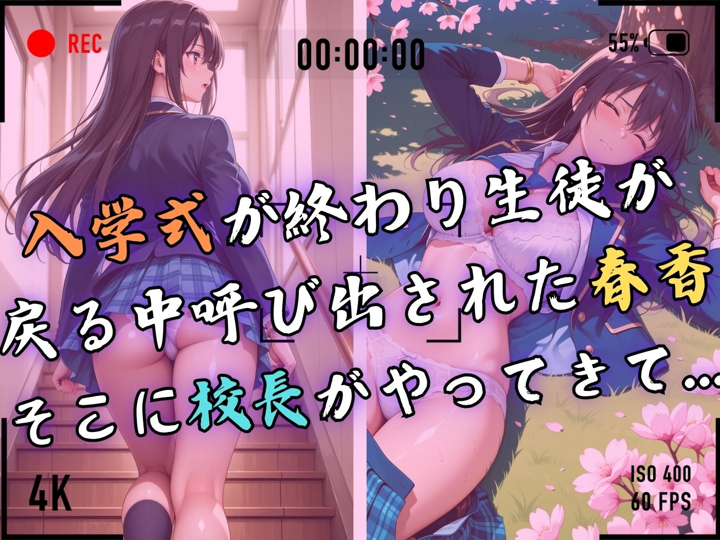 【4Kイラスト】1万3000人の生徒を抱いた校長による榊原春香への性指導（入学式編） - サンプル画像 4