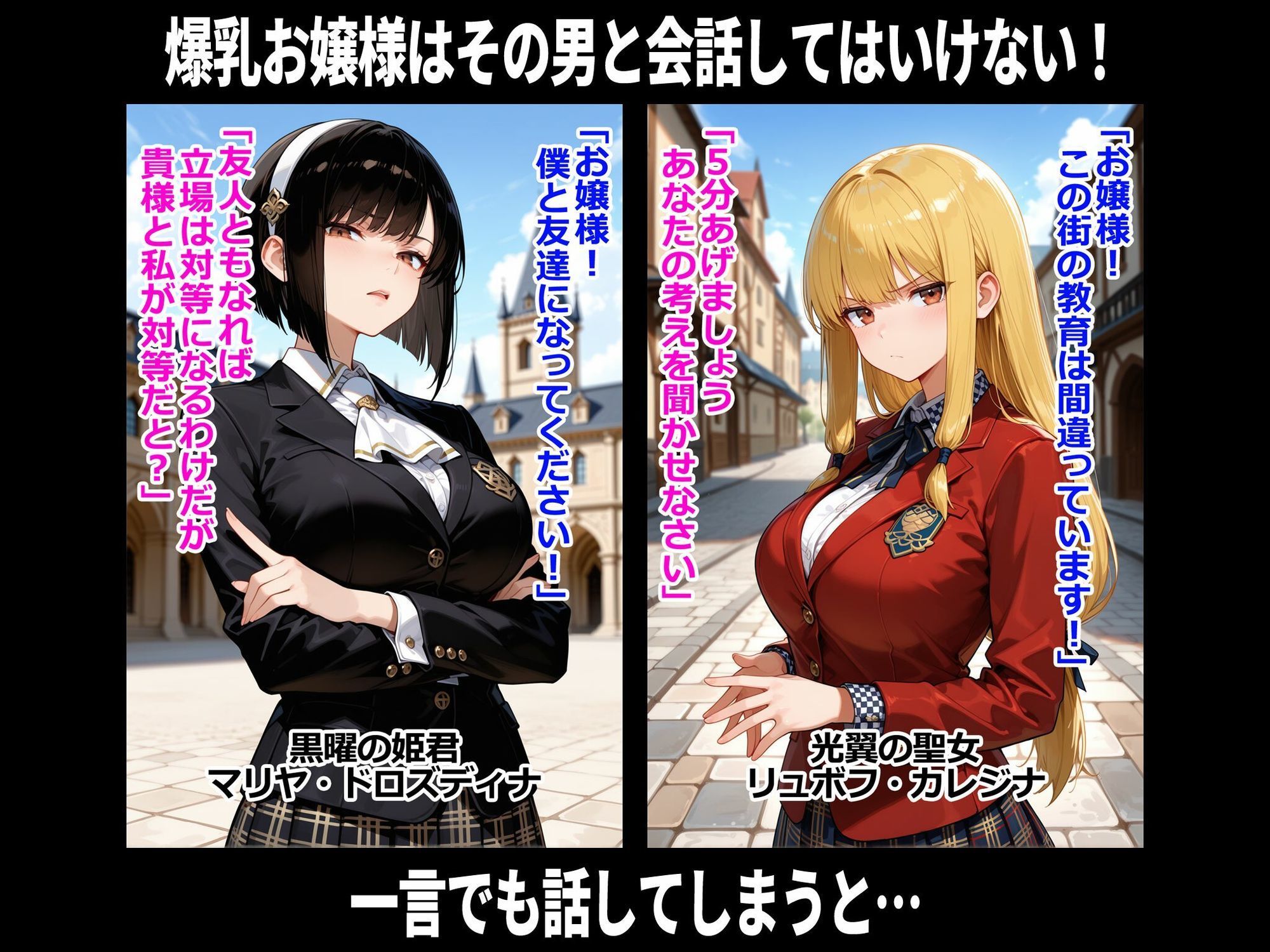 爆乳お嬢様はその男と会話してはいけない 即堕ち2コマ - サンプル画像 1