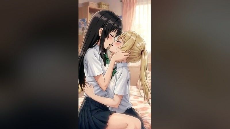 【4Kフルモーション】制服百合少女の濃厚ディープキス〜密着こすりあいでイッちゃう3分フルアニメ〜【フルボイス】 - サンプル画像 3