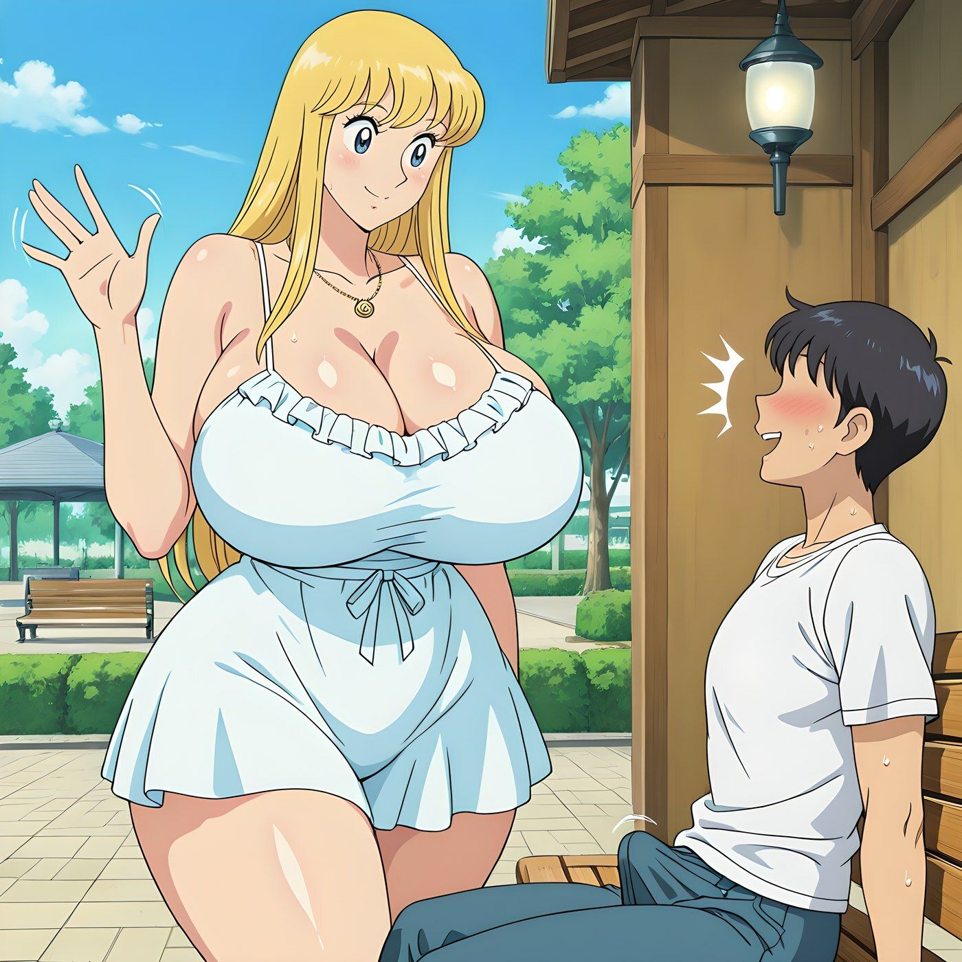 誰にでも優しい金髪爆乳婦警 - サンプル画像 3