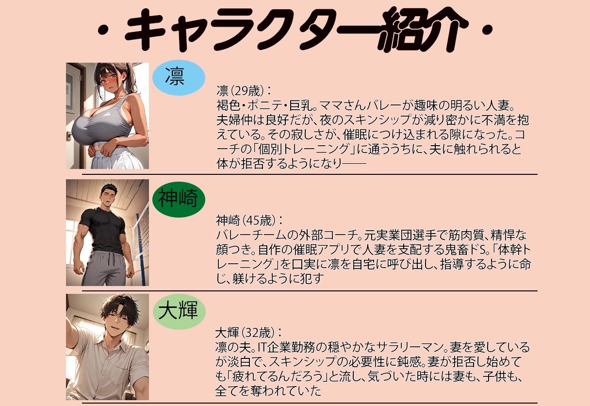 コーチの精液でしか孕めない  催●NTR  ママさんバレー人妻編 - サンプル画像 1