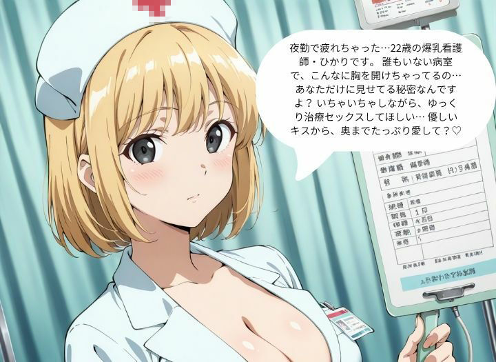 夜勤中の爆乳看護師とイチャラブ治療セックス - サンプル画像 1