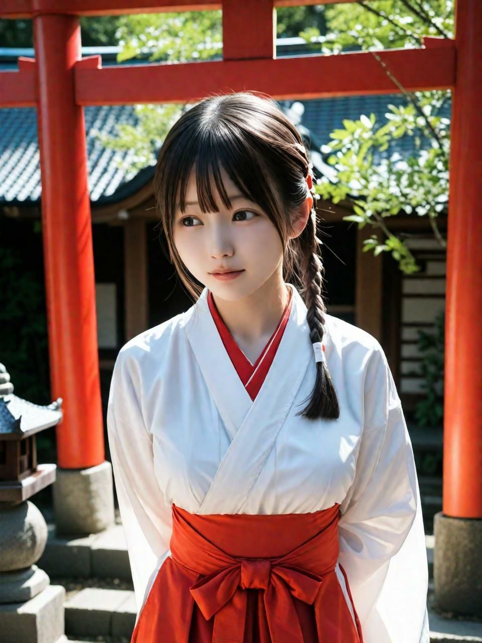 巫女といけないこと（253枚）【実写系AI超リアルCG集ult】 - サンプル画像 2