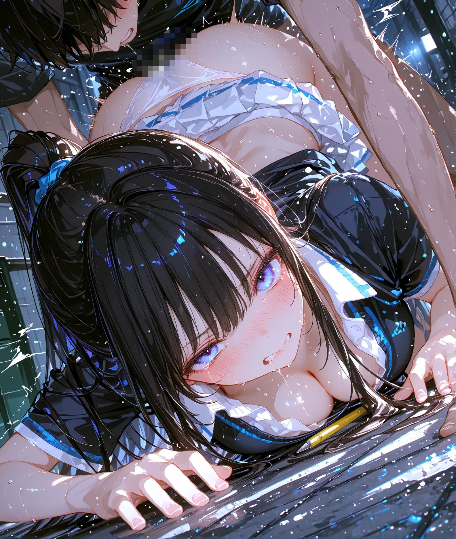 黒髪ポニテとSEX  テニスウェア - サンプル画像 1