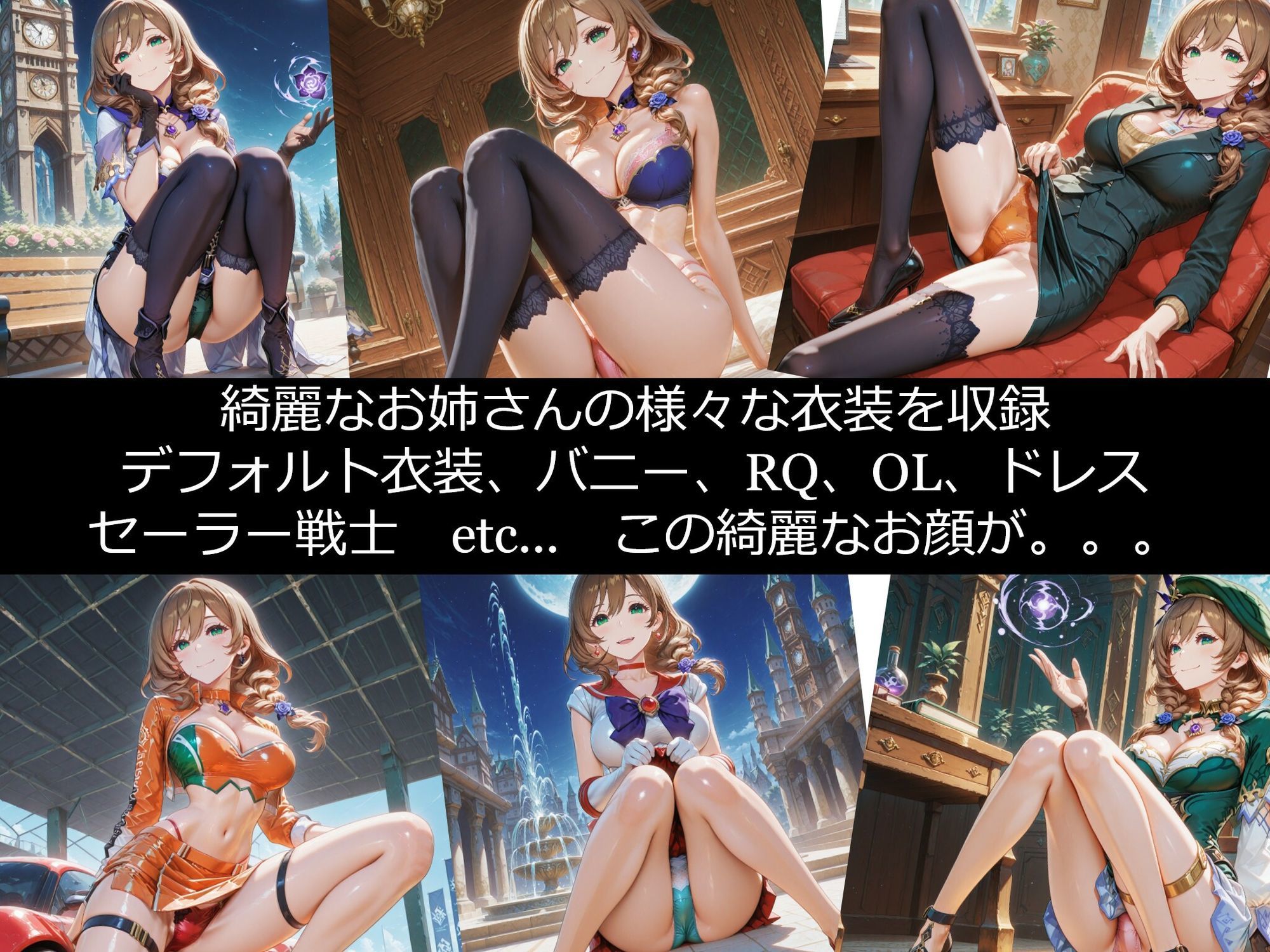 【衣装多種】リ〇さん、知性崩壊の強●絶頂。天才魔女の理性が決壊し、だらしないアヘ顔を晒す究極の陥落 - サンプル画像 1