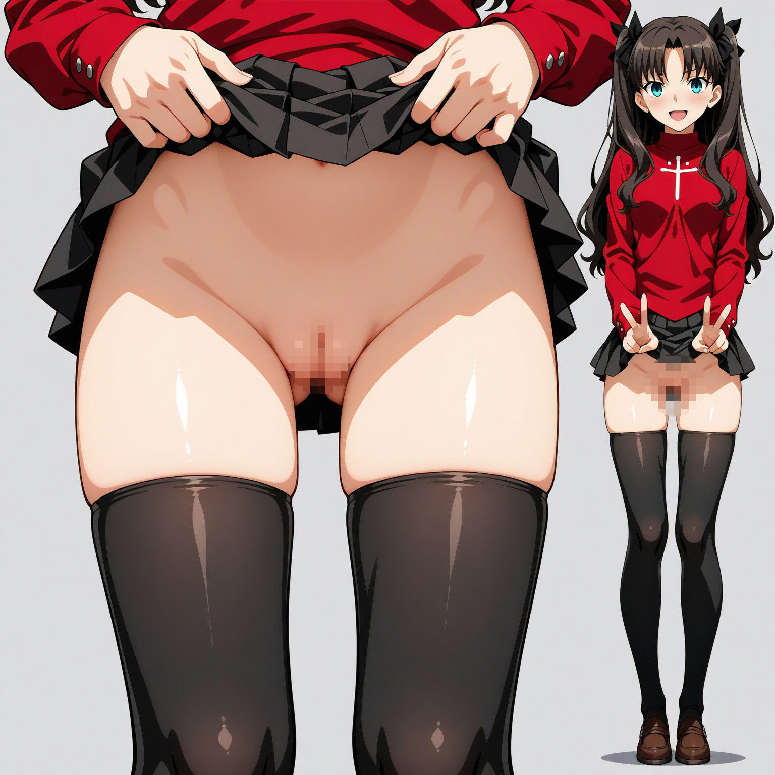 立ち絵とたくしあげ【Fate/stay night風1】 - サンプル画像 8