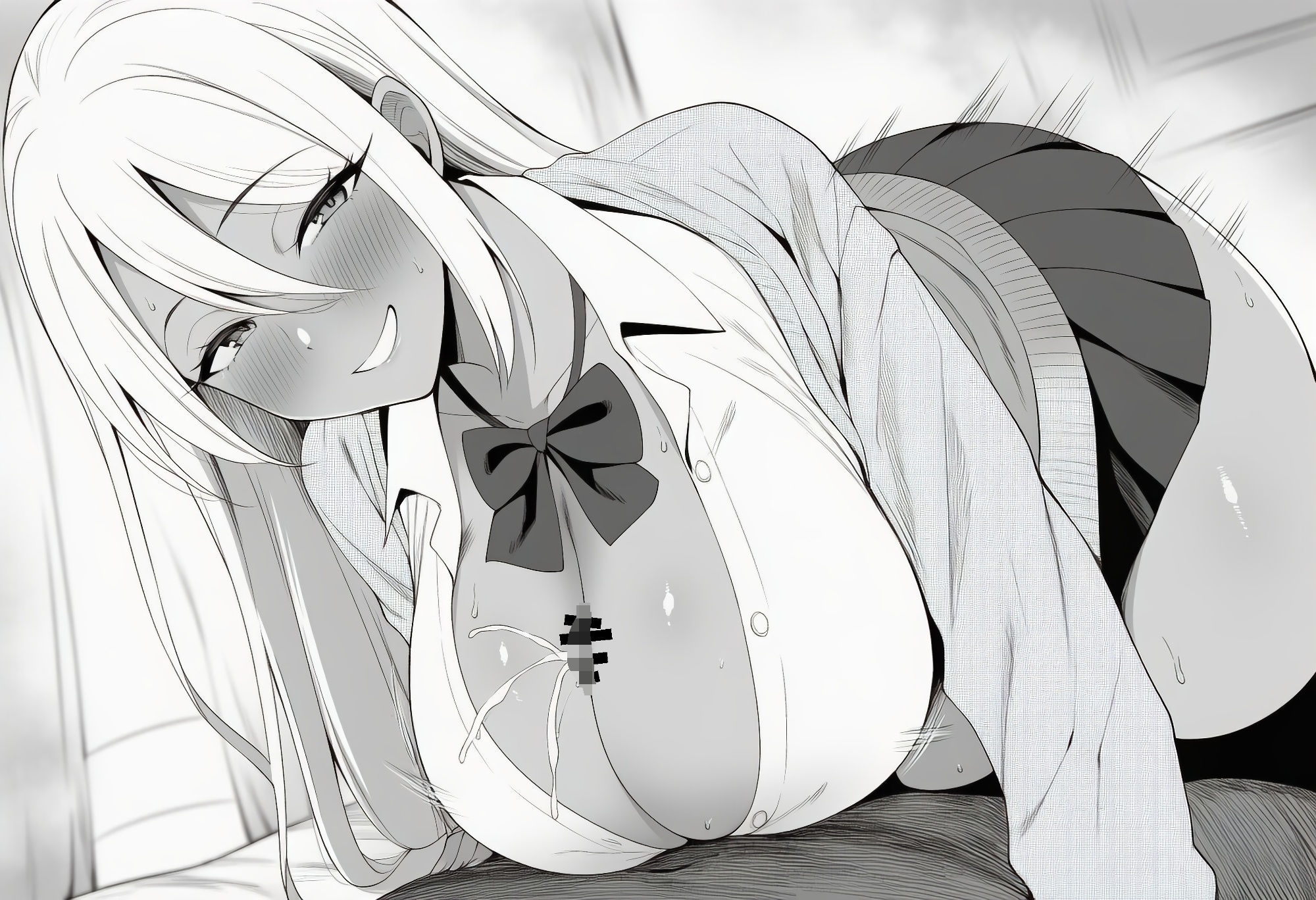 パイズリ線画集〜白黒乳戯〜 - サンプル画像 3