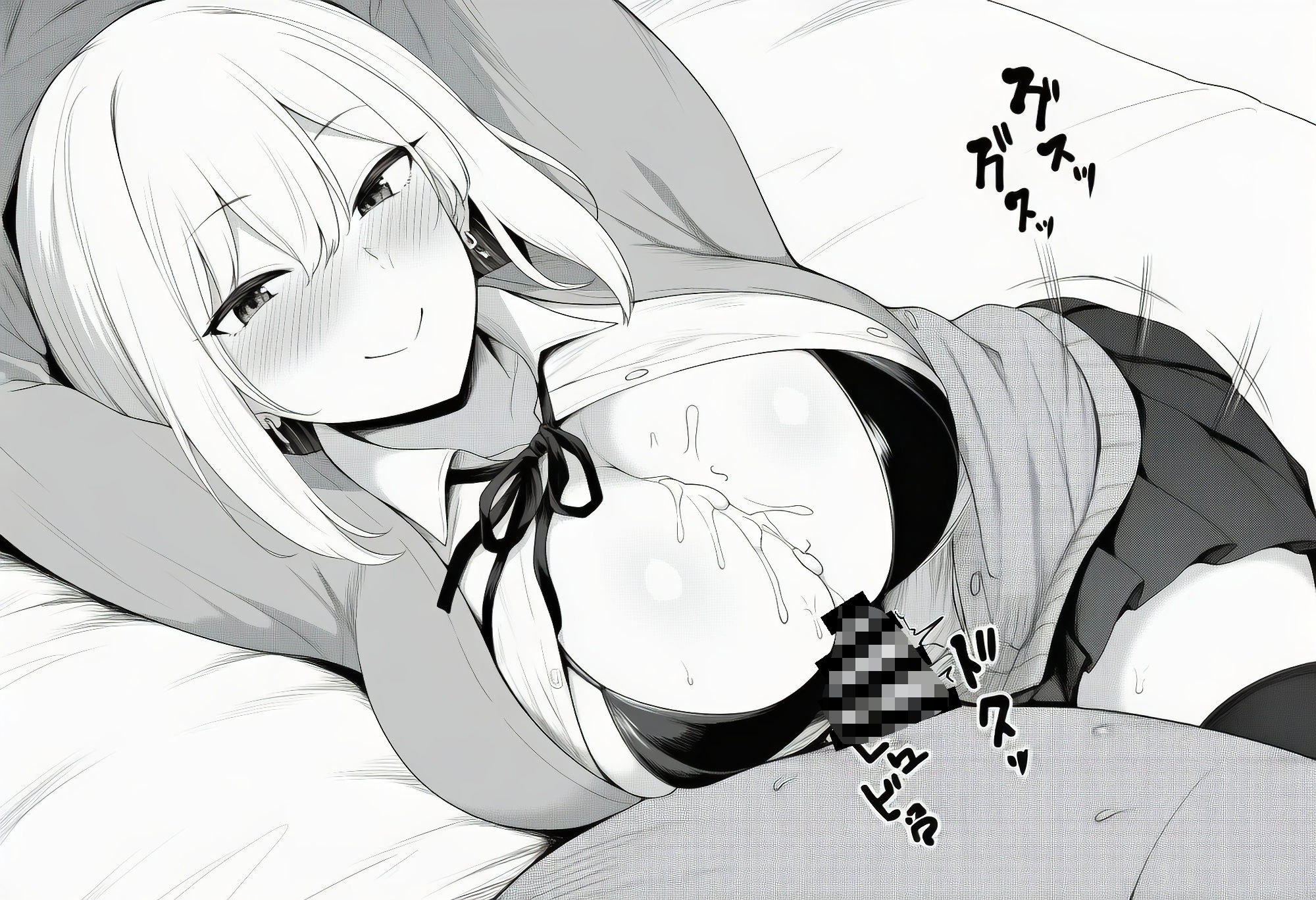 パイズリ線画集〜白黒乳戯〜 - サンプル画像 4