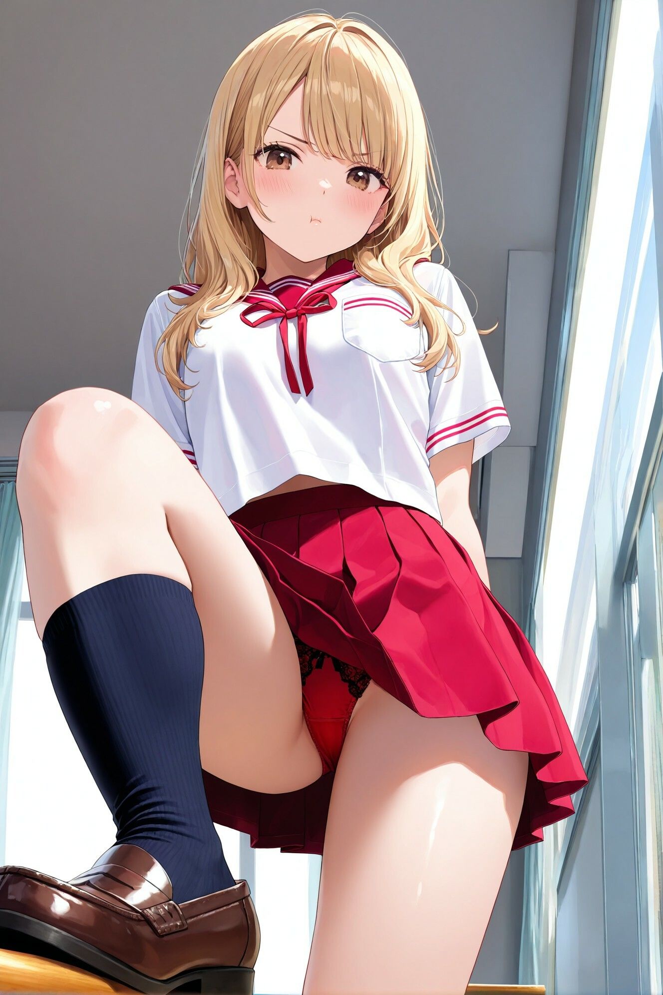 黒ハイソックスJKの踏みつけパンチラ  Vol.2 - サンプル画像 2