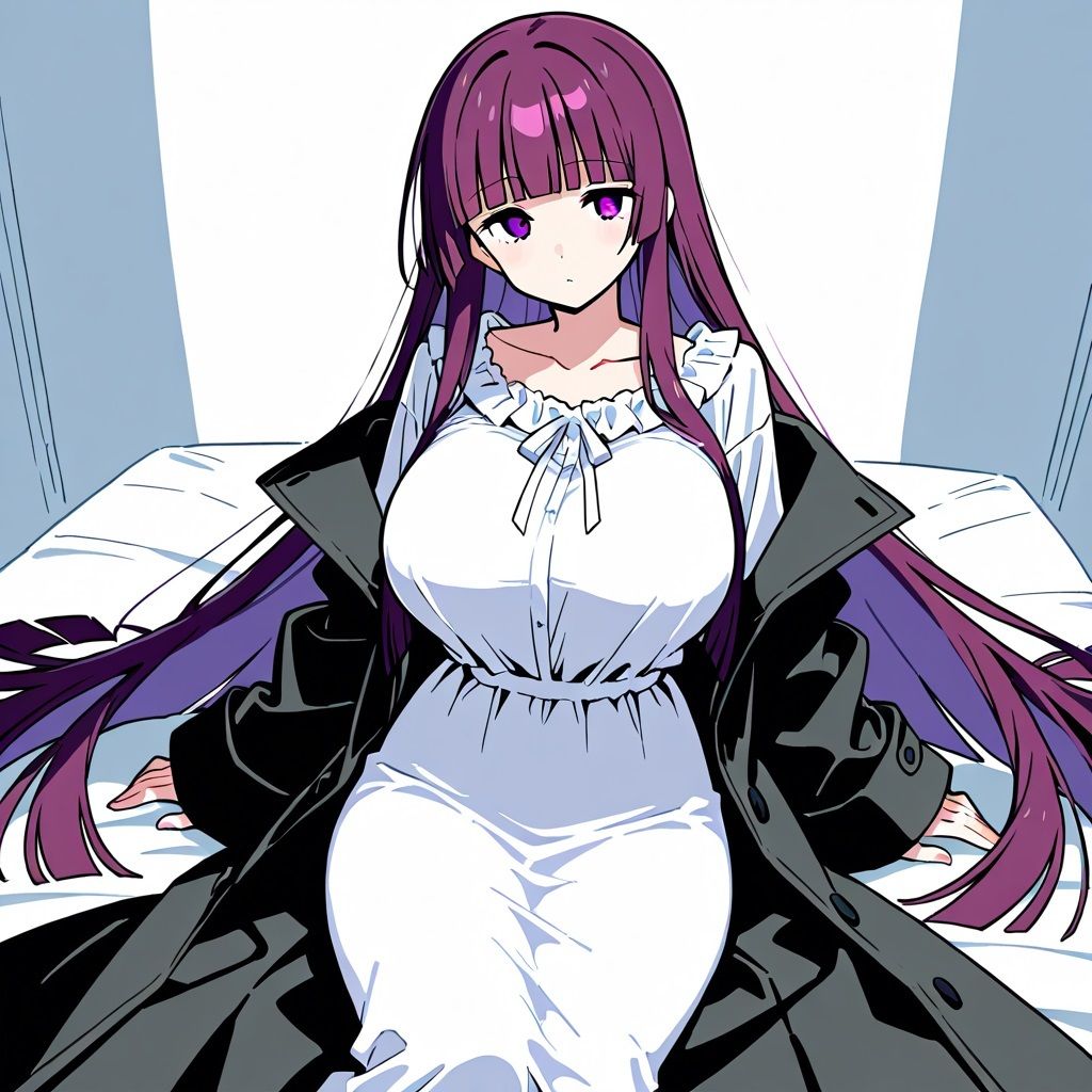 【動画8本！】紫髪ロングの爆乳魔法使いの初体験画像集2 - サンプル画像 1