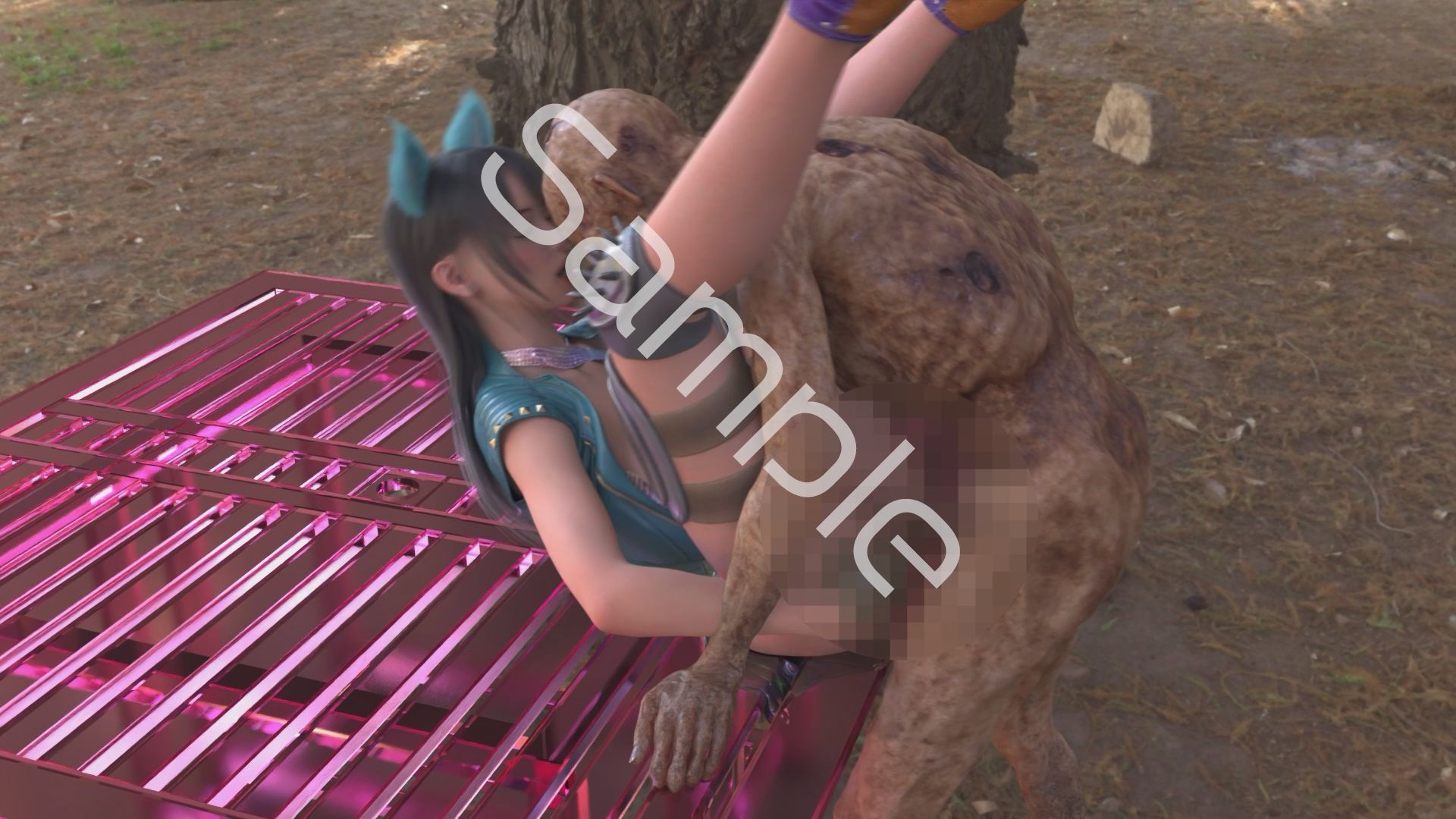 【△100】沙耶が主人公のMMORPG『編隊コレクション:Re』ゲーム動画（Vol.22:ゾンビの集団によるレ○プ被害に遭ってしまう:四十八手・「理非知らず」でおっぱい丸出し） - サンプル画像 2