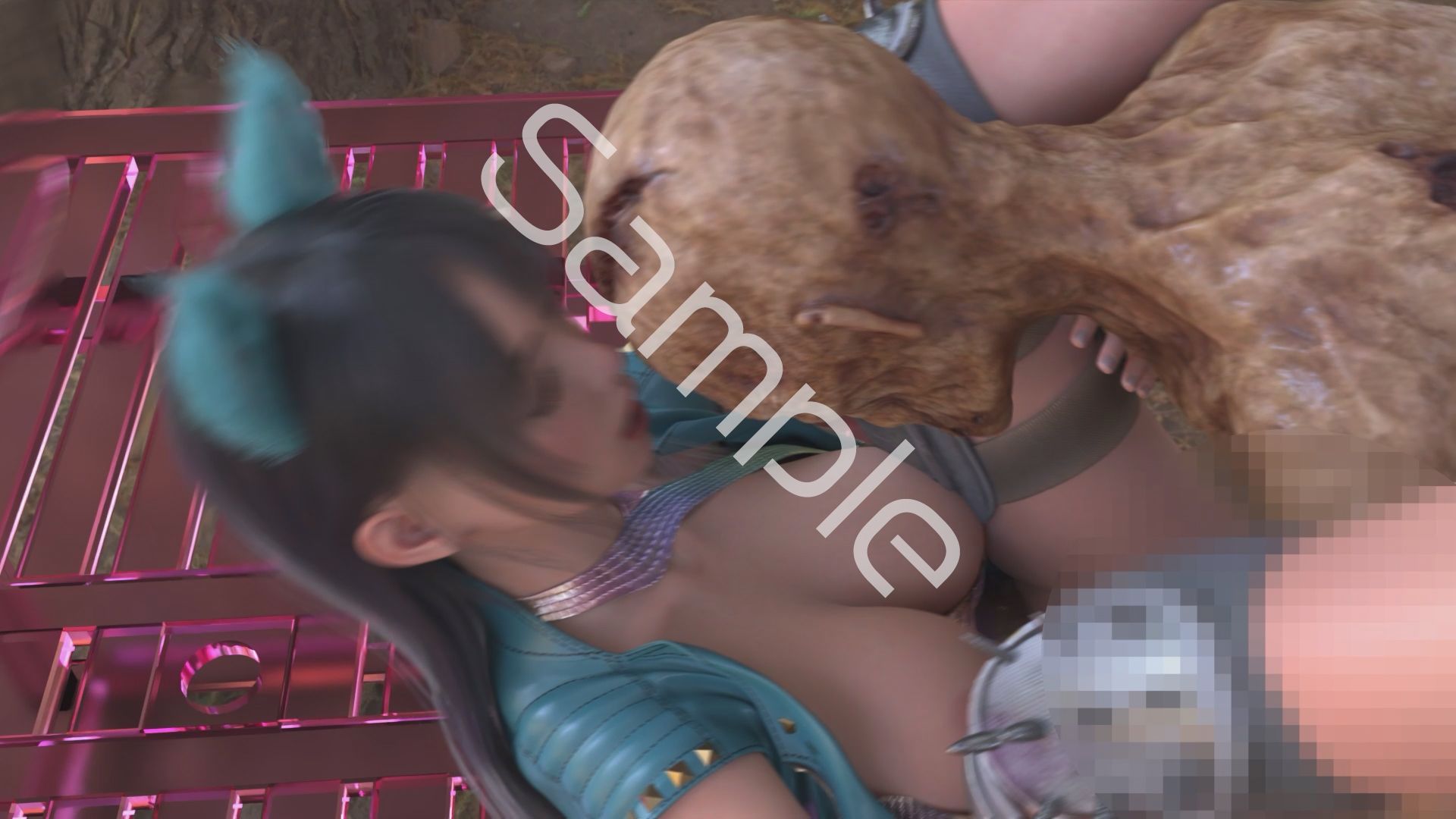 【△100】沙耶が主人公のMMORPG『編隊コレクション:Re』ゲーム動画（Vol.22:ゾンビの集団によるレ○プ被害に遭ってしまう:四十八手・「理非知らず」でおっぱい丸出し） - サンプル画像 3