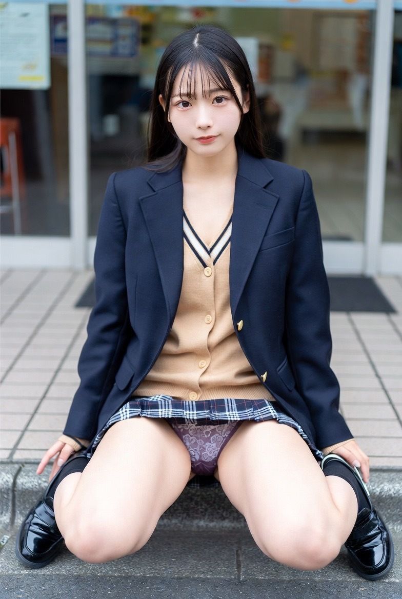 AI美女グラビア写真集〜制服パンチラ集〜vol.2 - サンプル画像 8