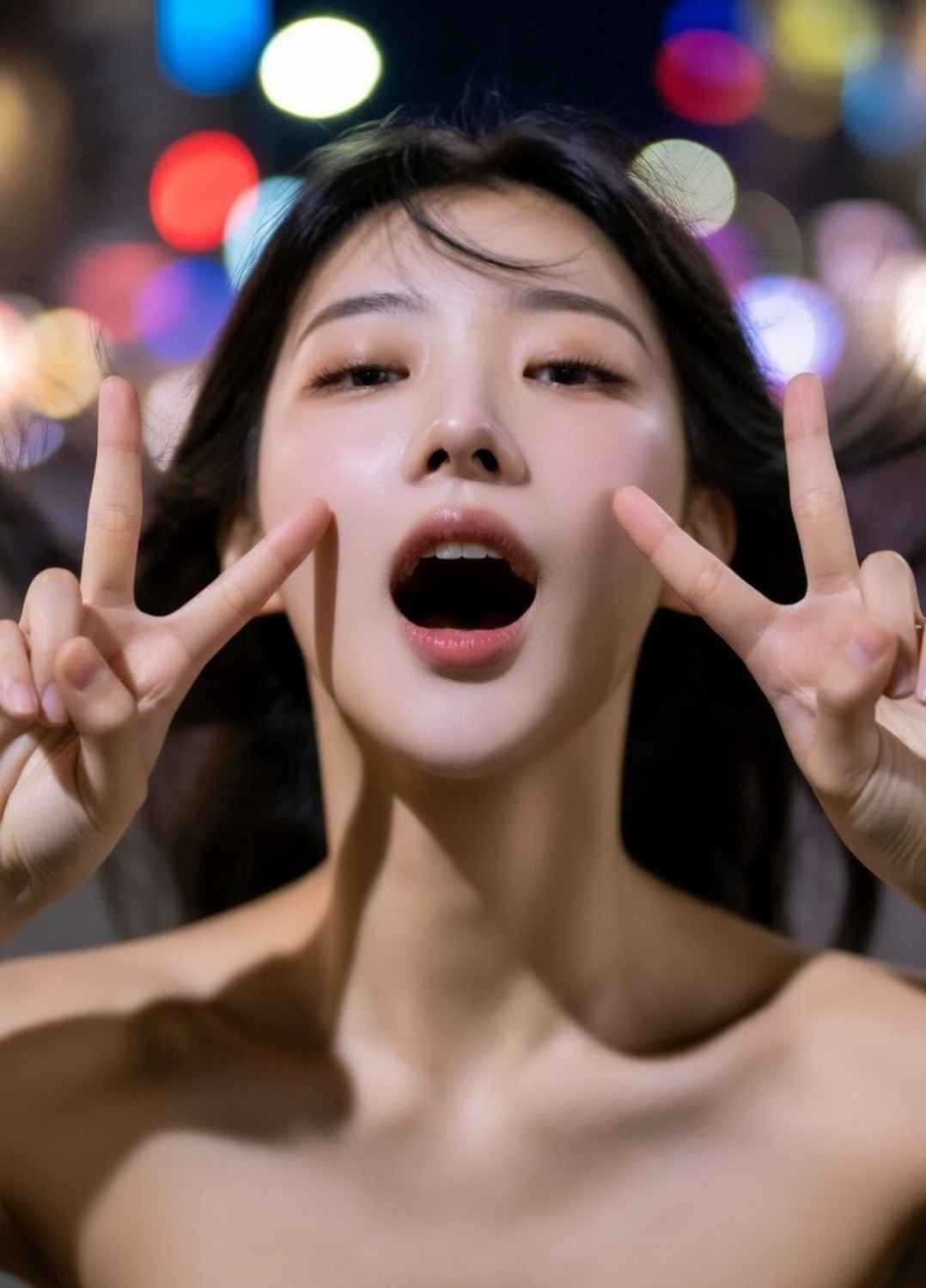 お下品ピース写真集  〜ずっと見ていたいあへ顔ダブルピース〜 - サンプル画像 9