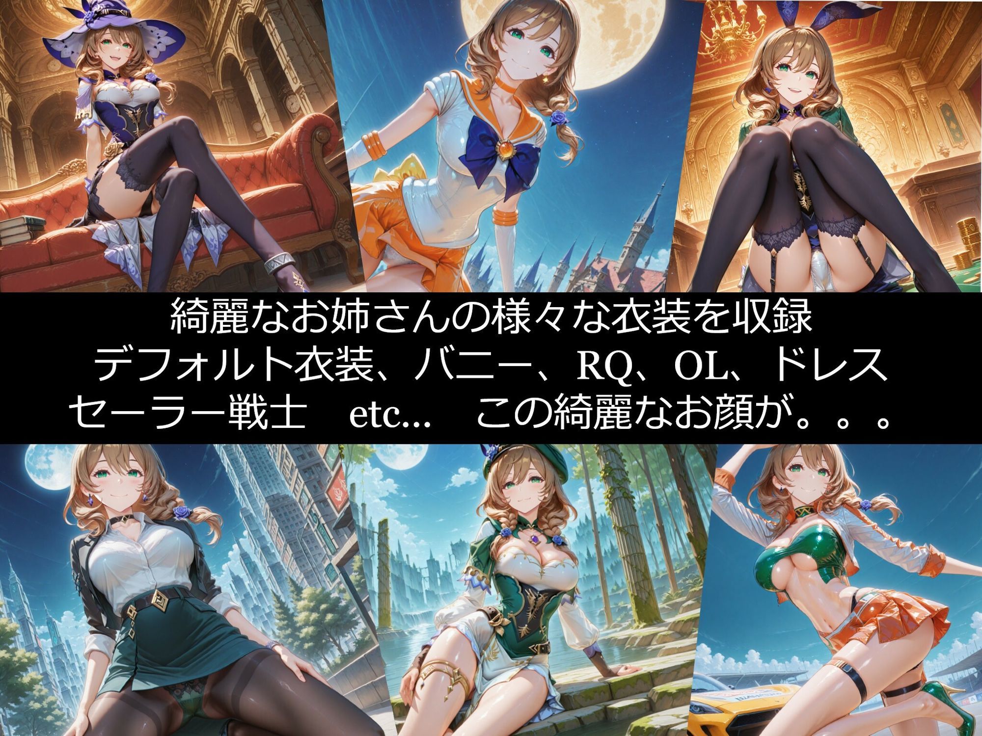 【衣装多種】リ〇さん、知性崩壊の強●絶頂。天才魔女の理性が決壊し、だらしないアヘ顔を晒す究極の陥落_玩具オナニー編 - サンプル画像 1