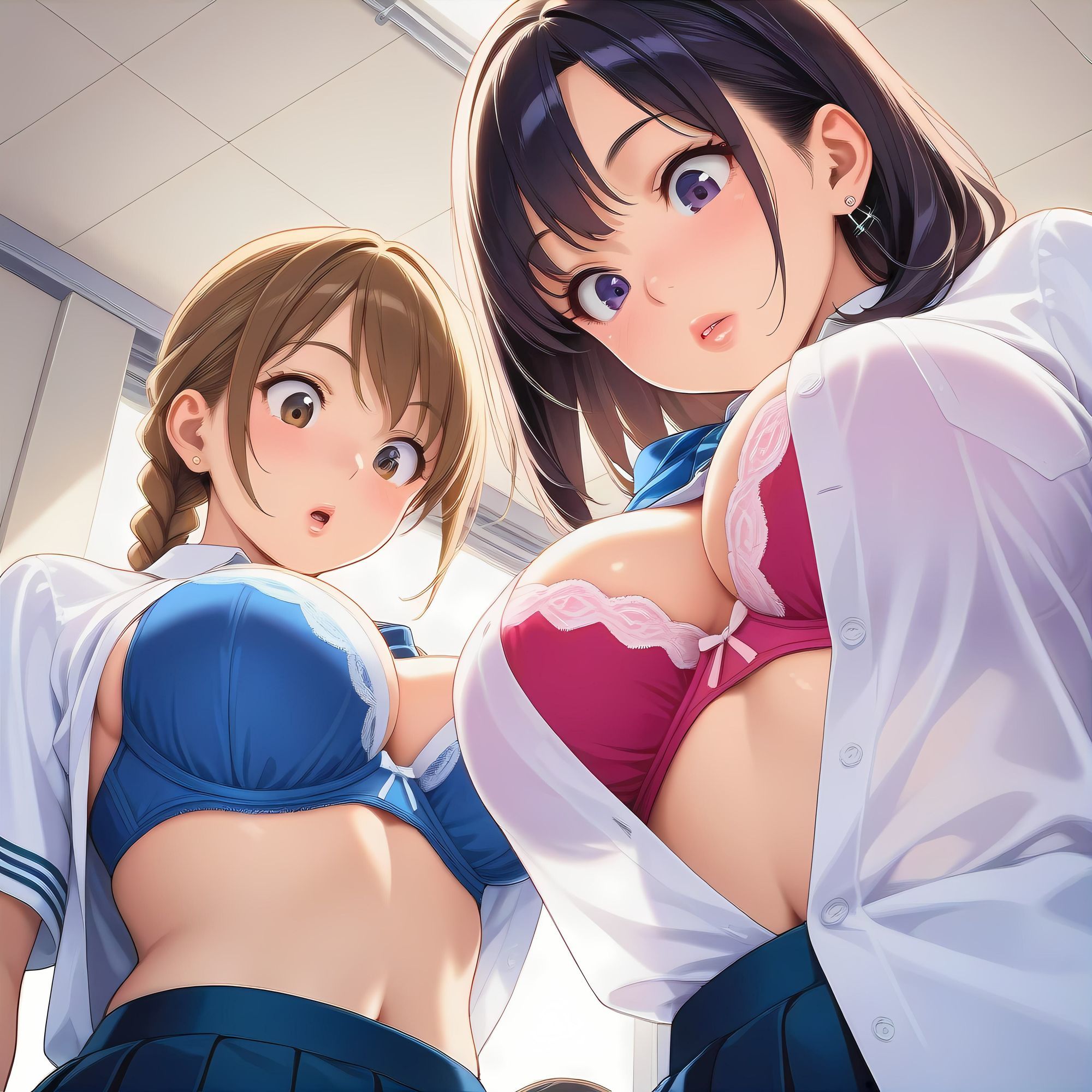 AIイラストフェティシズム『制服とブラ』 - サンプル画像 6