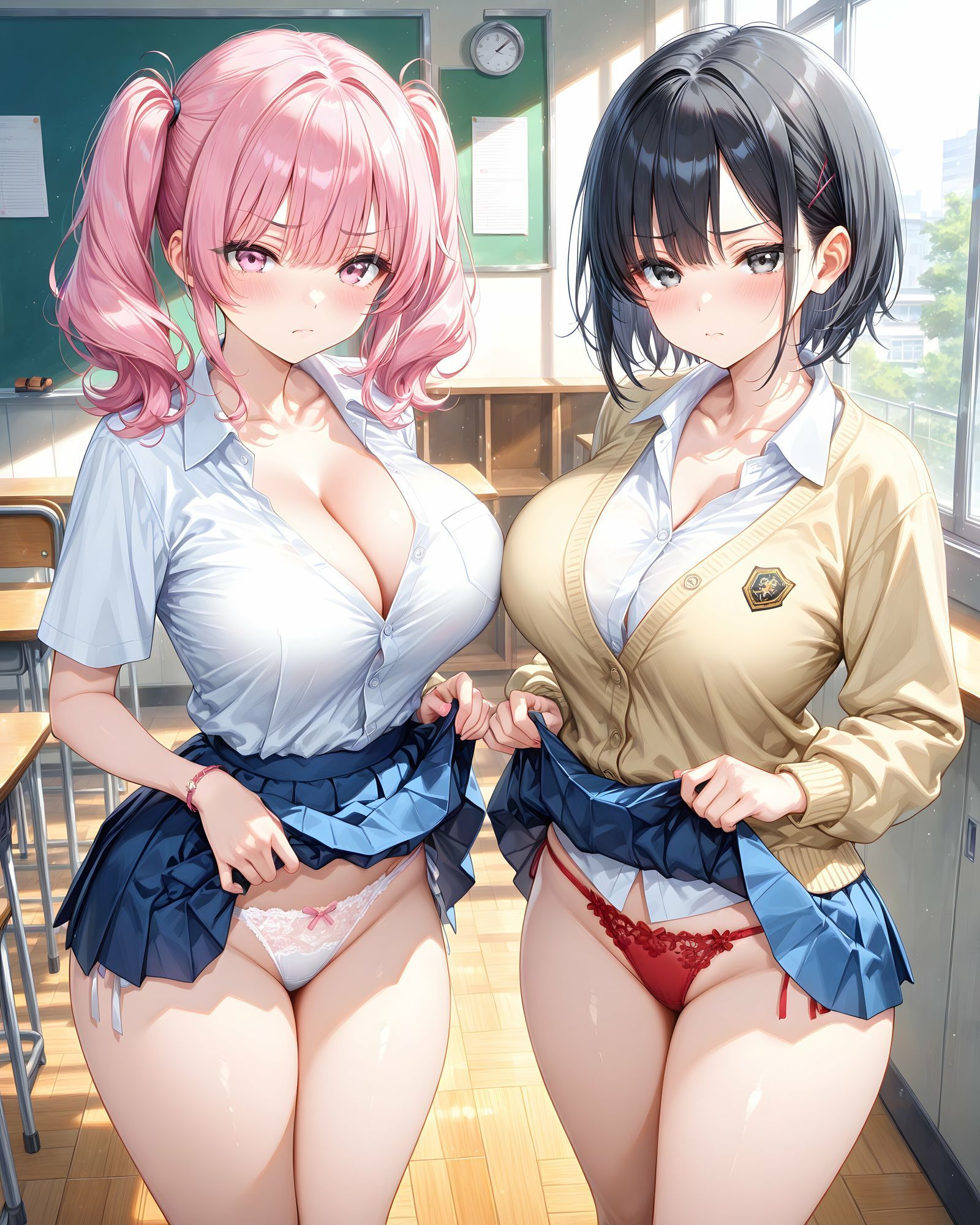 超ミニスカ学園 番外編〜パンツ丸見えJKのパンチラ観察したり、見抜きしたり、射精のお手伝いしてもらうイラスト集〜 - サンプル画像 5