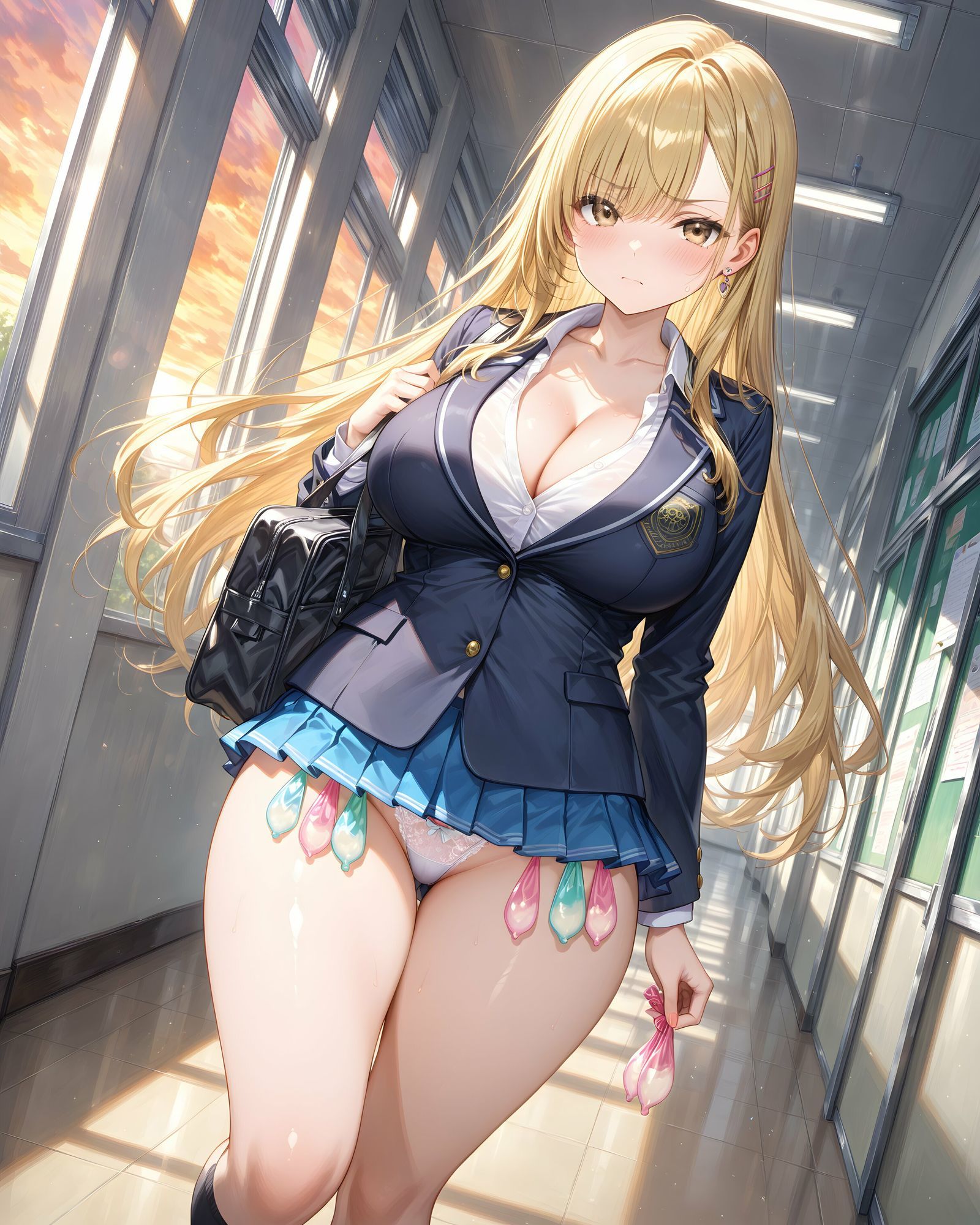超ミニスカ学園 番外編〜パンツ丸見えJKのパンチラ観察したり、見抜きしたり、射精のお手伝いしてもらうイラスト集〜 - サンプル画像 10