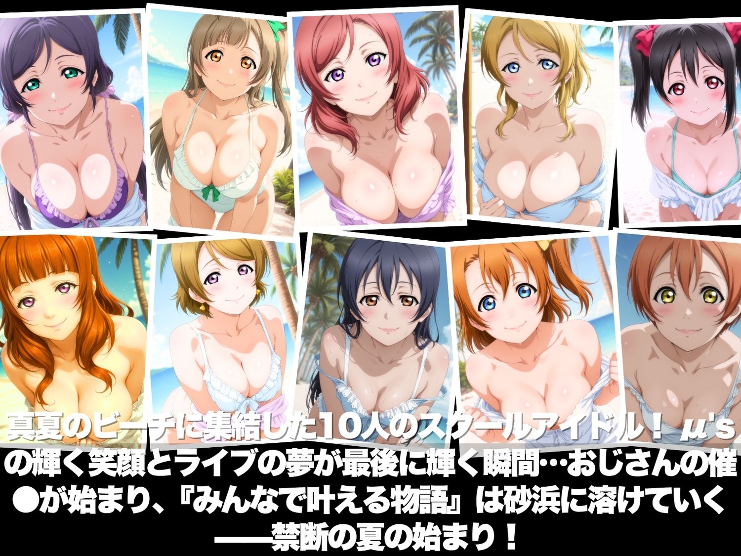 真夏の海辺で堕ちて  〜おじさんの虜になって妊娠するまで〜  ラブラ●ブ！ 編 - サンプル画像 1