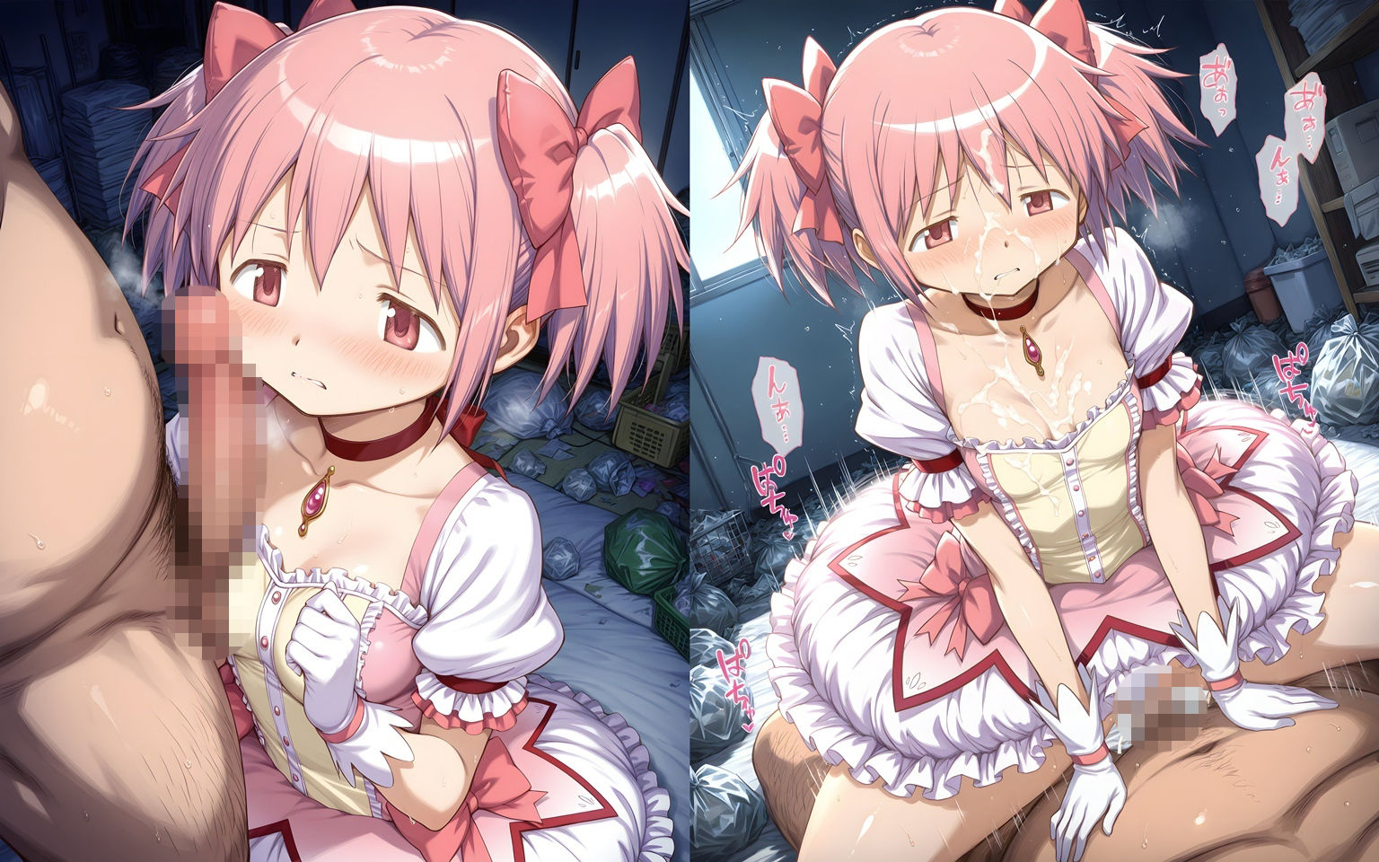 お持ち帰りされた魔法少女達がおじさんと朝までSEX - サンプル画像 1