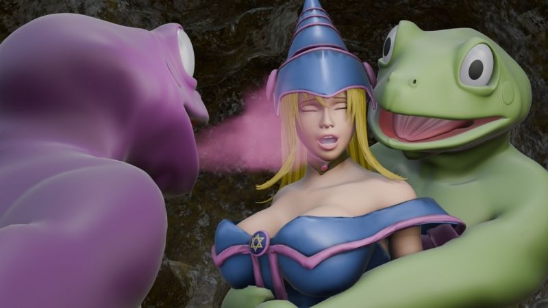 敗北の黒魔導士  〜魔物蛙の毒息に堕ちる〜 - サンプル画像 2