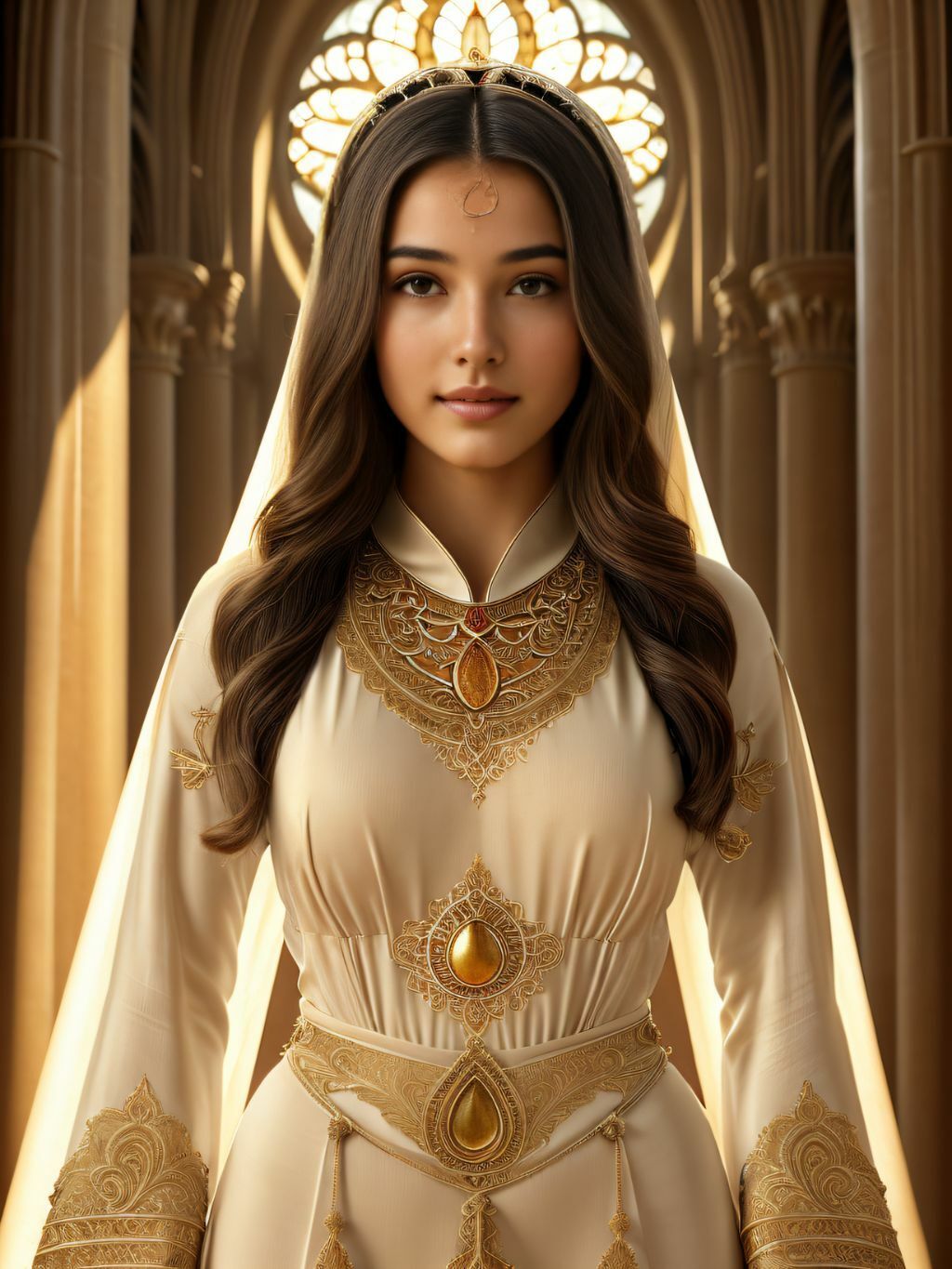 Lumina Ascend ？ Golden Silhouette Vol.01 神聖なる黄金の女神ポートレート集（高品質AIアート） - サンプル画像 2