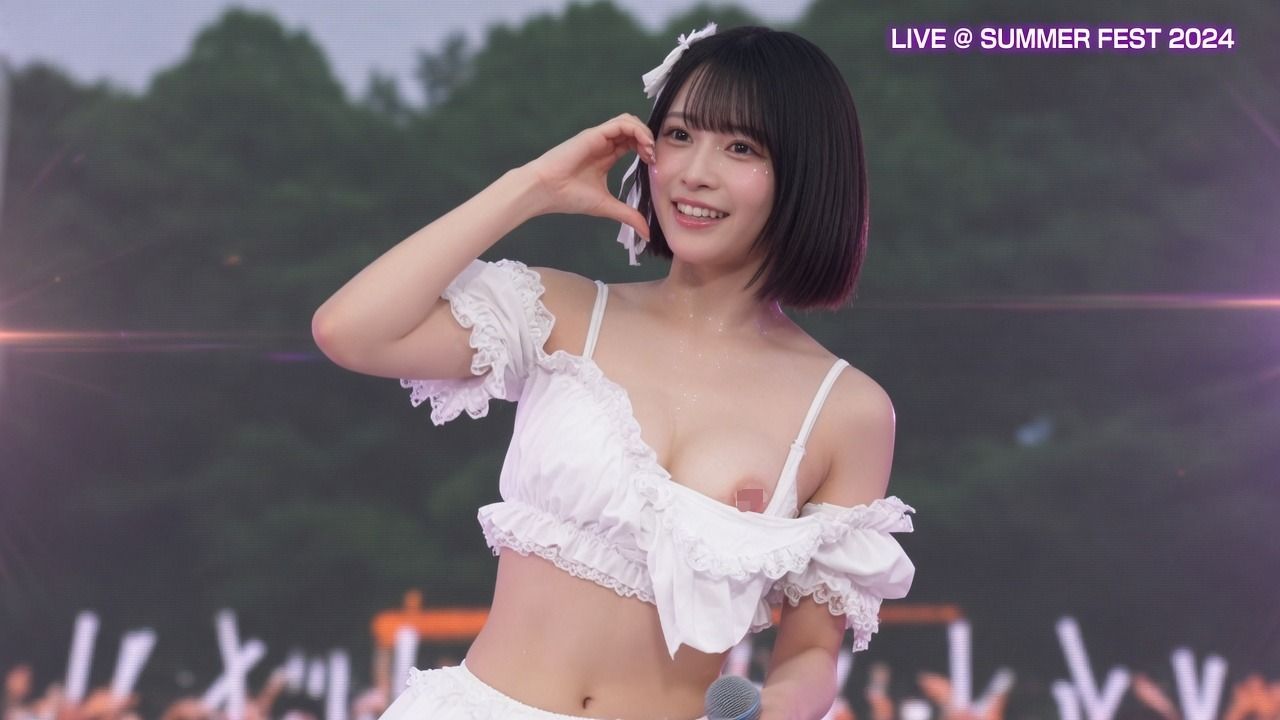 【78人】一眼レフ高速連写が捉えた 野外ライブでのアイドル本気ポロリ78連発【完全版】 - サンプル画像 6