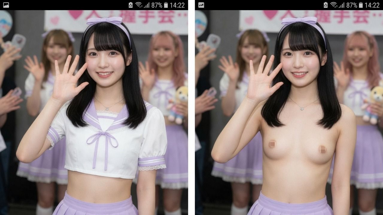 【激カワアイドル77人】透視レンズで捉えた 握手会でアイドルの服がスケスケになる瞬間77連発【完全版】 - サンプル画像 3