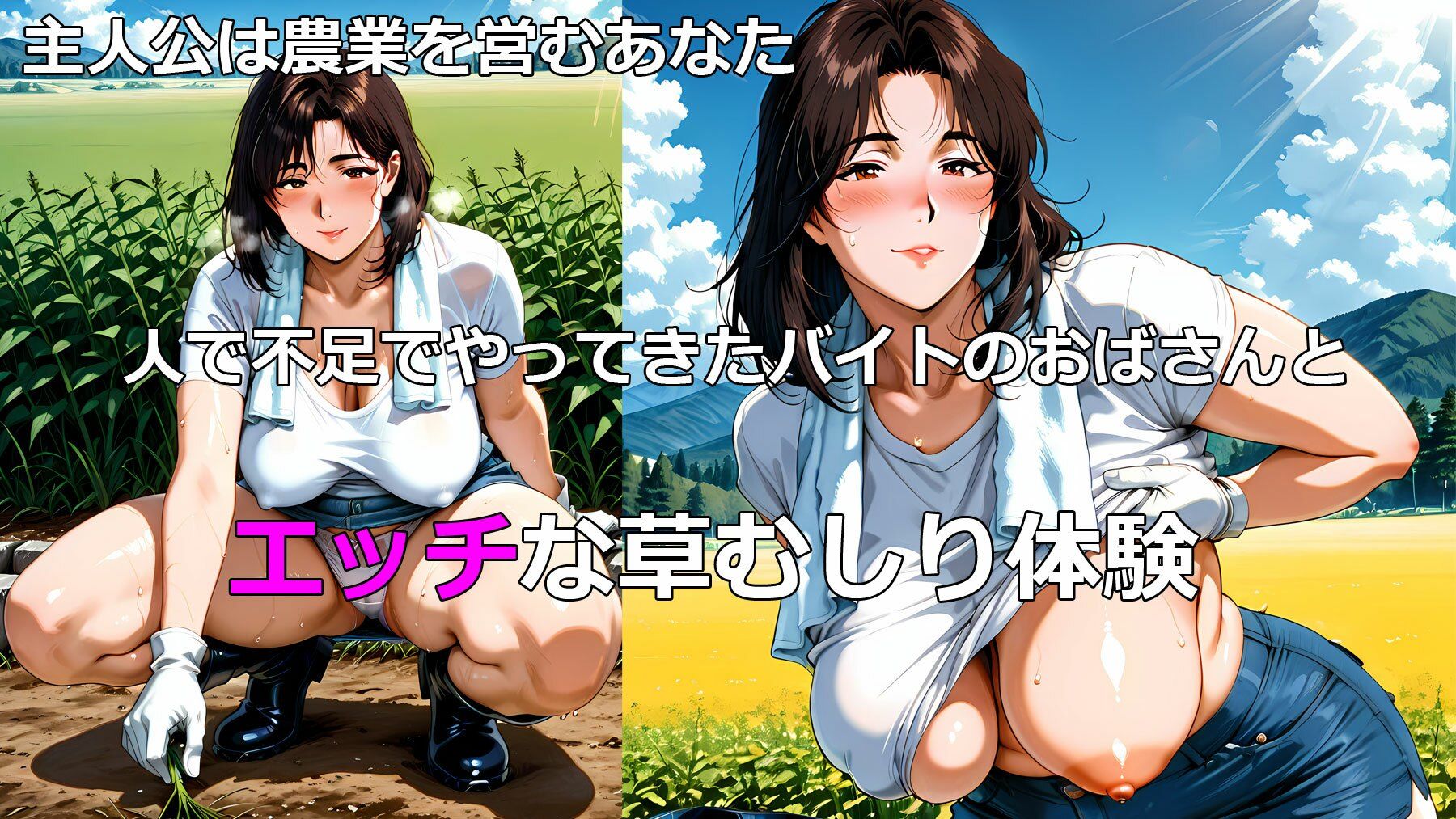 人手不足で雇った熟女と田舎で密着農作業 - サンプル画像 1