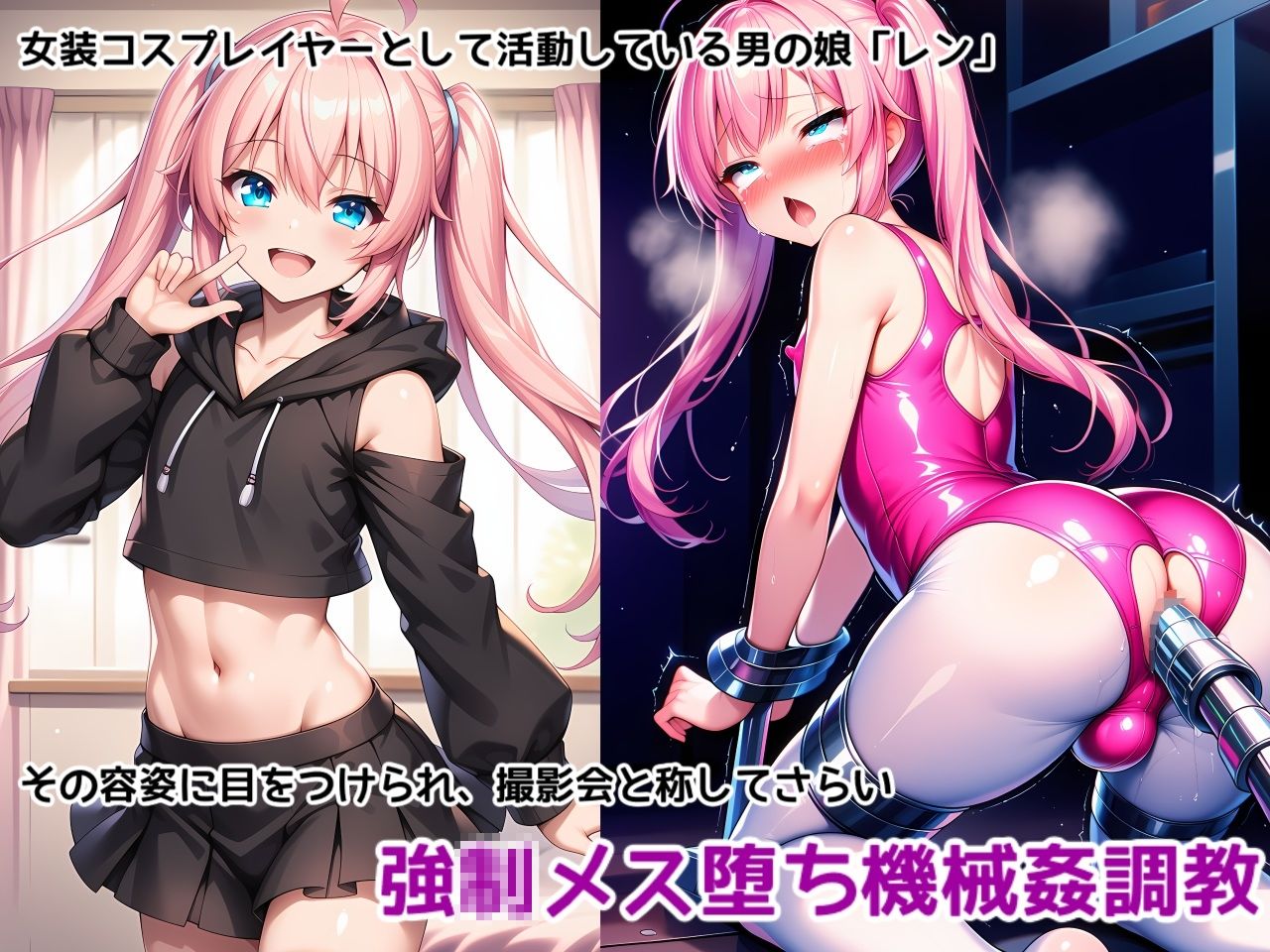 男の娘メス堕ち調教・ケツイキ機械姦〜機械責めでメスイキを仕込まれてちんぽ付きケツまんこマゾメスにされちゃう男の娘の話 - サンプル画像 1