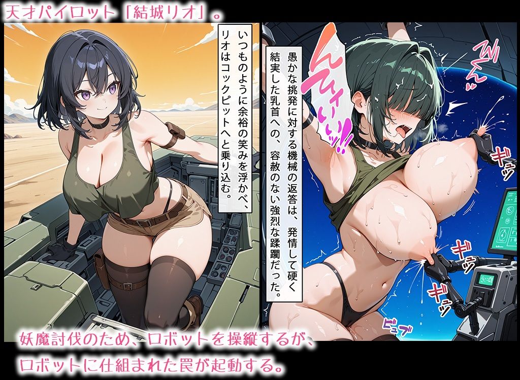 巨乳少女は触手に勝てない［AIイラスト集Vol.03］（セリフ付き） - サンプル画像 2