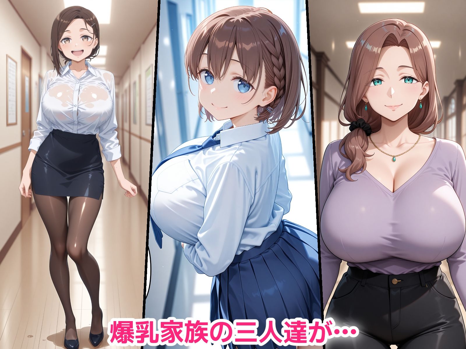 催●おじさんに寝取られる爆乳家族の3人〜全員メス堕ち・孕ませ〜 - サンプル画像 1