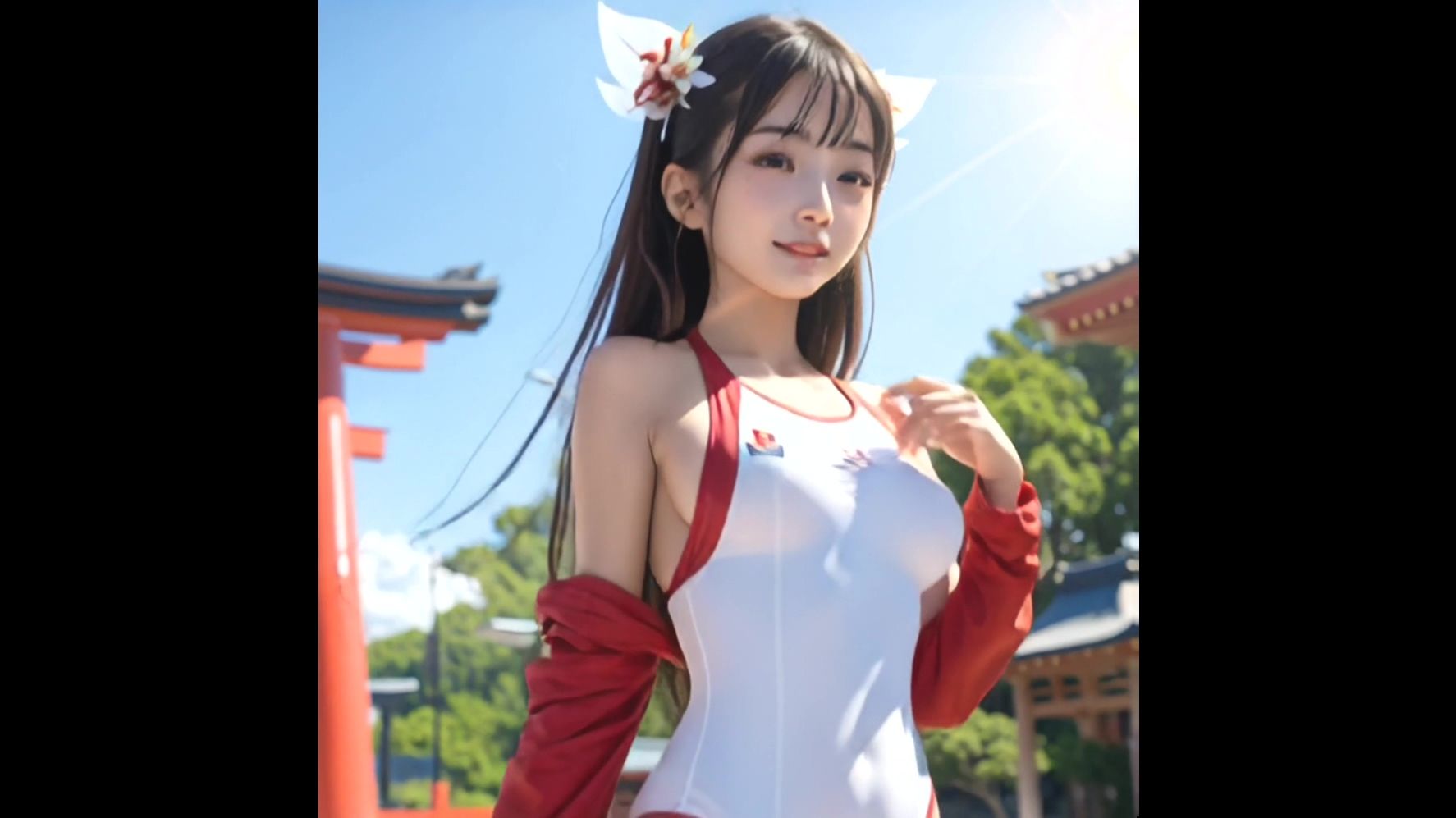 【動画版】競泳水着の彼女【1月】【AIグラビア】 - サンプル画像 1