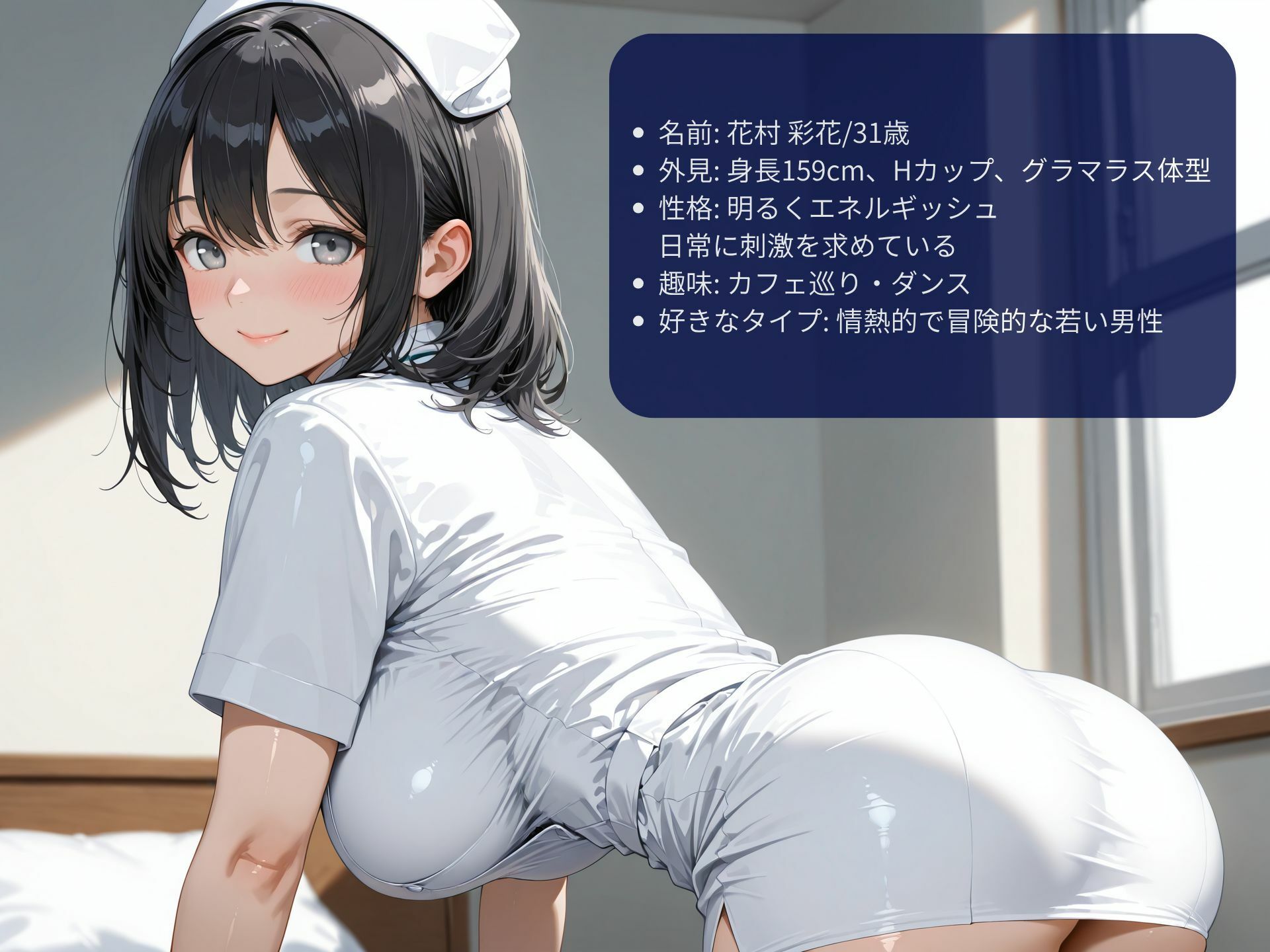 巨乳痴女ナースに誘惑されて不倫セックス - サンプル画像 1