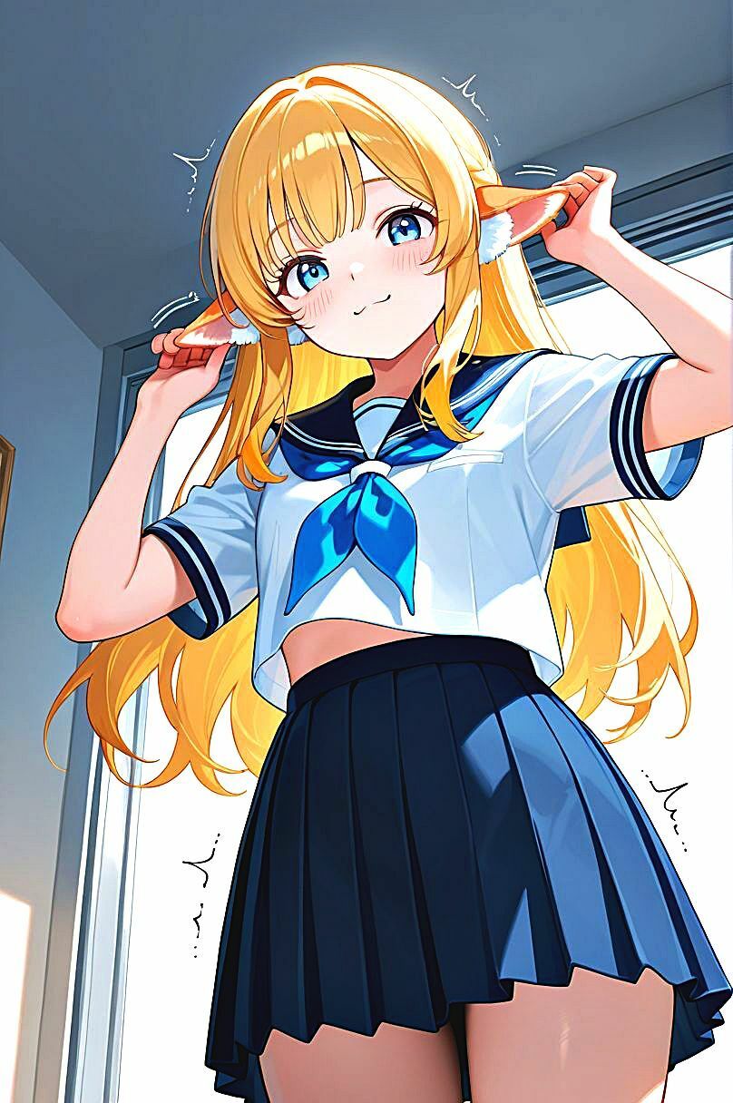 けもみみ？？ラボ  理性崩壊〜制服、水着のけもみみたち〜 - サンプル画像 1