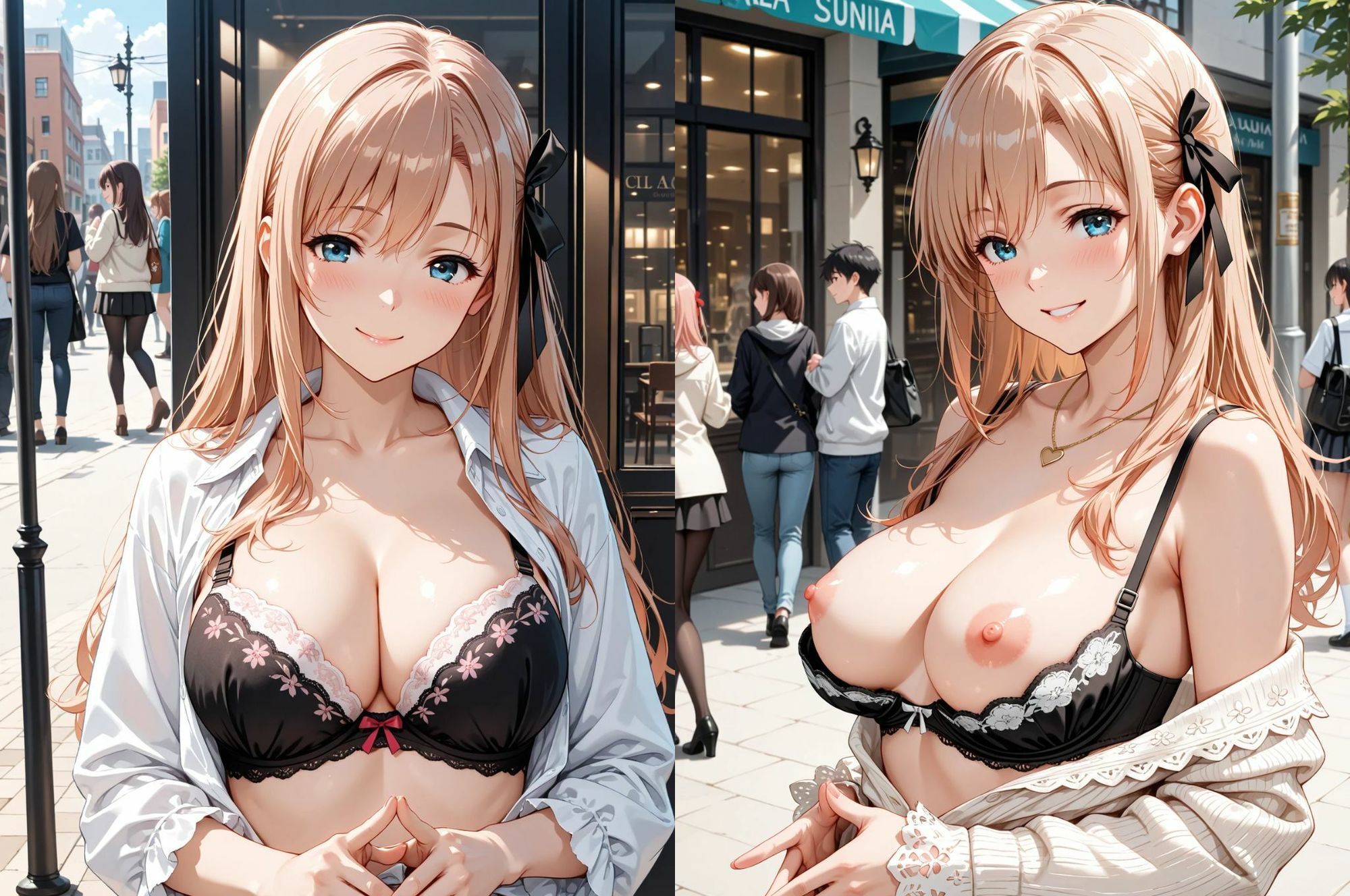 見せたガール優菜との限界！露出デート（はーと） - サンプル画像 2