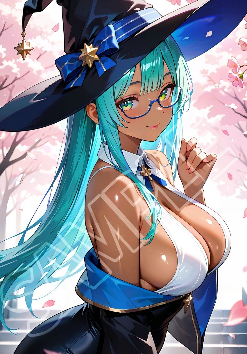 褐色水魔女と桜デート - サンプル画像 5
