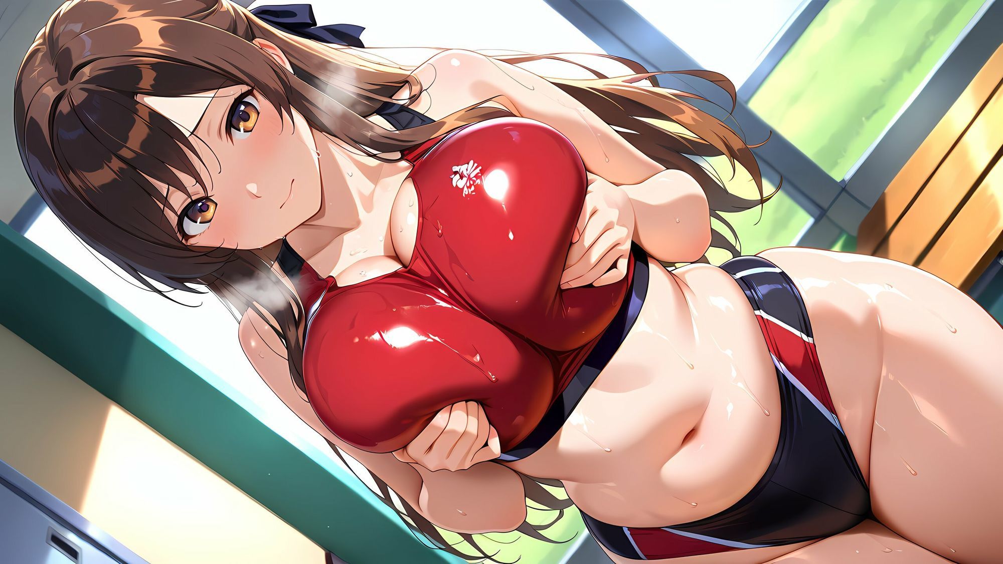 水瀬穂香 Vol.3 スポコス編 ［WQHD超高画質/477枚］ テニス・陸上・競泳水着。脱ぎかけ肉感。 - サンプル画像 4