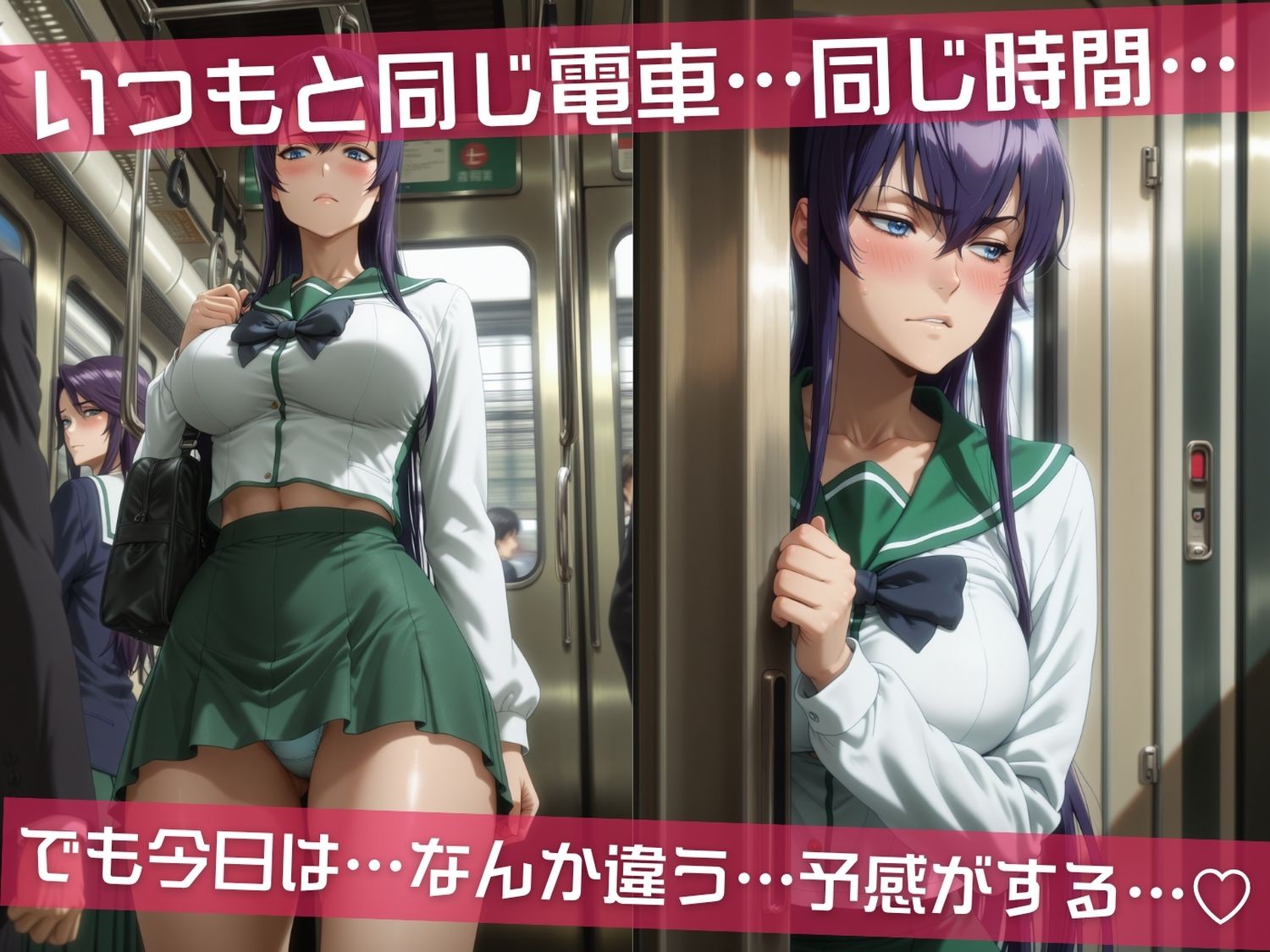 満員電車痴●地獄 学●黙示録〜 電車編 〜 - サンプル画像 1