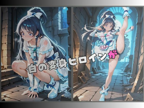 【R-18】拘束された白の変身ヒロイン - サンプル画像 1