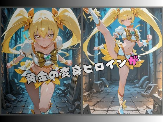 【R-18】拘束された黄金の変身ヒロイン - サンプル画像 1