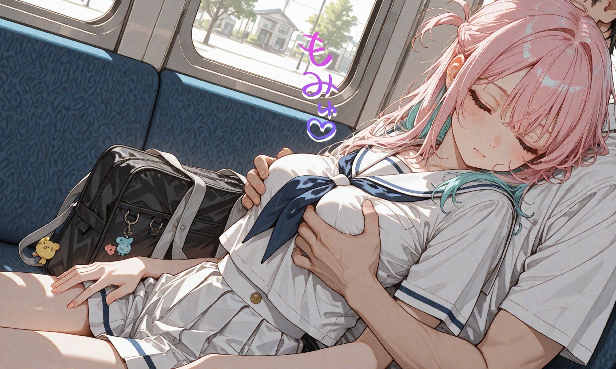 いたずら！一度居眠りすると何故か目が覚めない学園のアイドルを寝ている間に生オナホ化してみた！揉んで、しゃぶらせ、ハメて、ぶっかけて…！ - サンプル画像 2