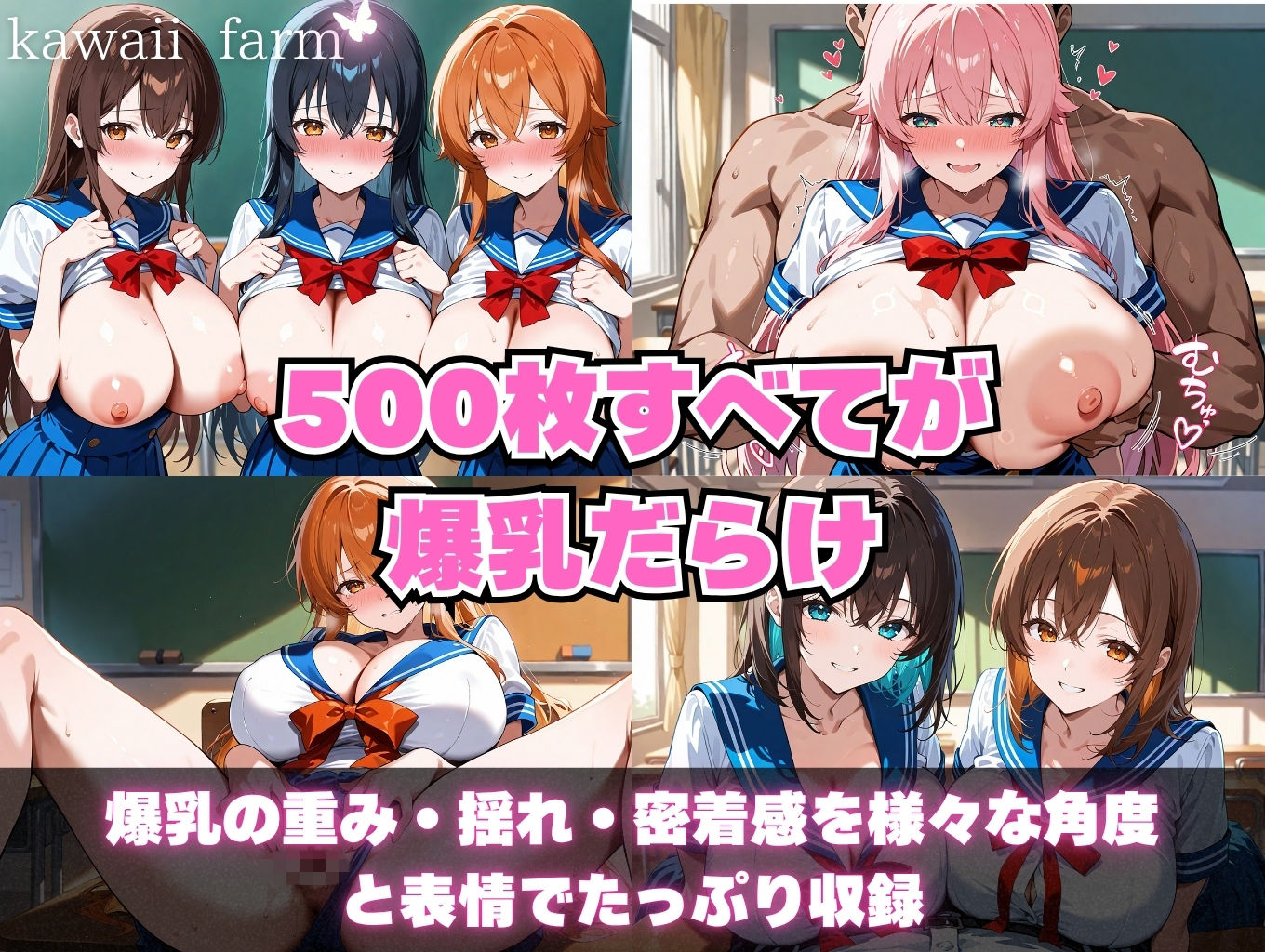 爆乳まみれ 女子校生ver. - サンプル画像 1