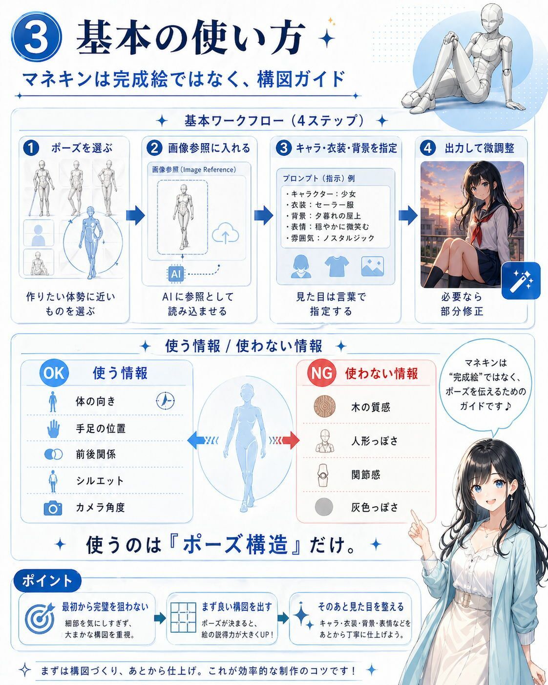 【メガ盛り500枚】意外に使える！？ えちえちポーズ集Vol.2 〜商用OK・モザイク済マネキン線画素材〜 - サンプル画像 7