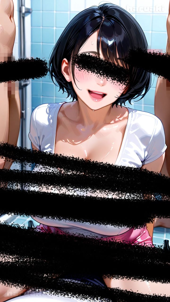 【AIアニメ巨乳美女写真集】Vol.13団地妻花宮さんがシャワー室でおっぱいする記録集 - サンプル画像 2
