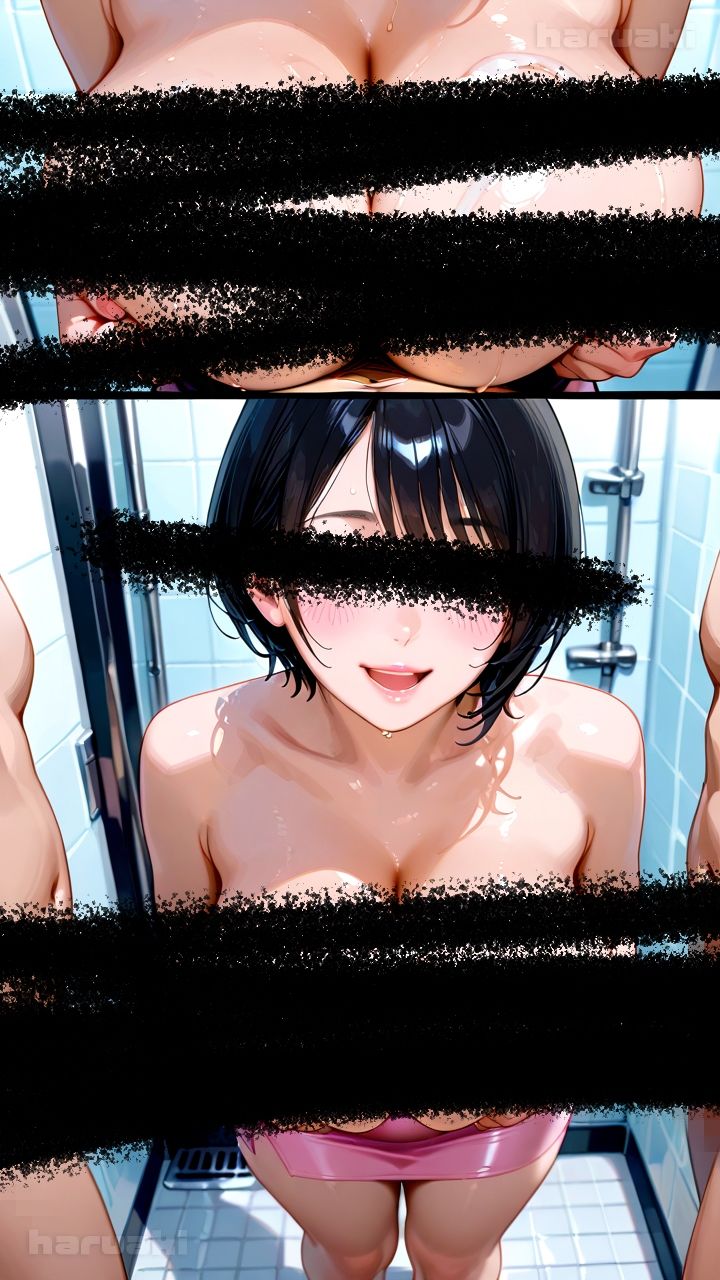 【AIアニメ巨乳美女写真集】Vol.13団地妻花宮さんがシャワー室でおっぱいする記録集 - サンプル画像 5